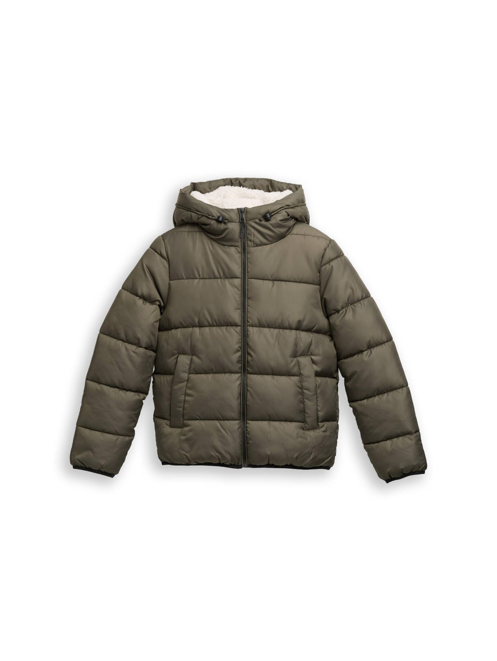 Denim Tom Tailor - Puffer-Jacke mit Kapuze grape leaf green - Gr. - XL von Denim Tom Tailor