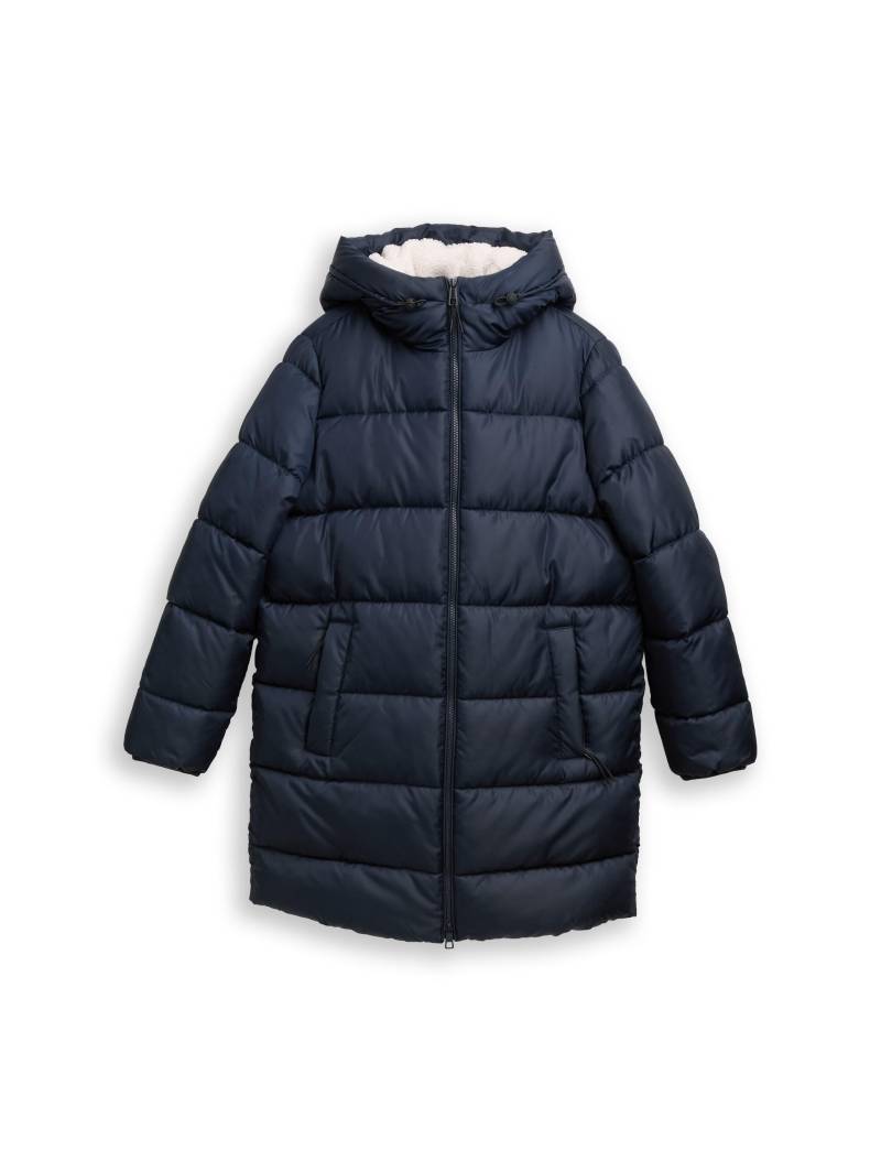 Denim Tom Tailor - Puffer-Mantel mit Kapuze sky captain blue - Gr. - L von Denim Tom Tailor