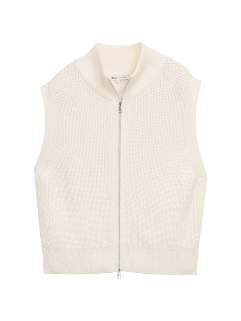 Denim Tom Tailor - Pullunder mit Reißverschluss off white - Gr. - XL von Denim Tom Tailor