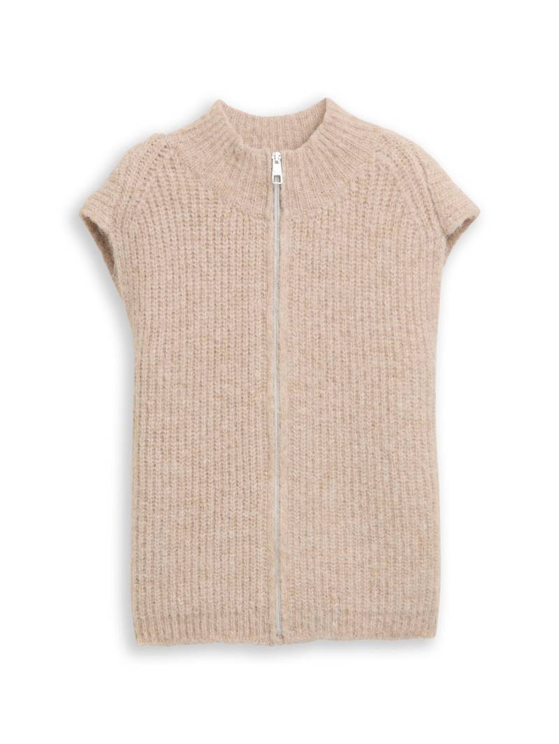 Denim Tom Tailor - Pullunder mit Stehkragen cosy beige melange - Gr. - S von Denim Tom Tailor