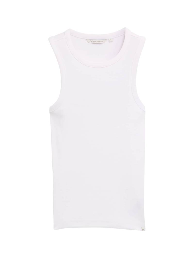 Denim Tom Tailor - Racerback Ripp Top white - Gr. - S von Denim Tom Tailor