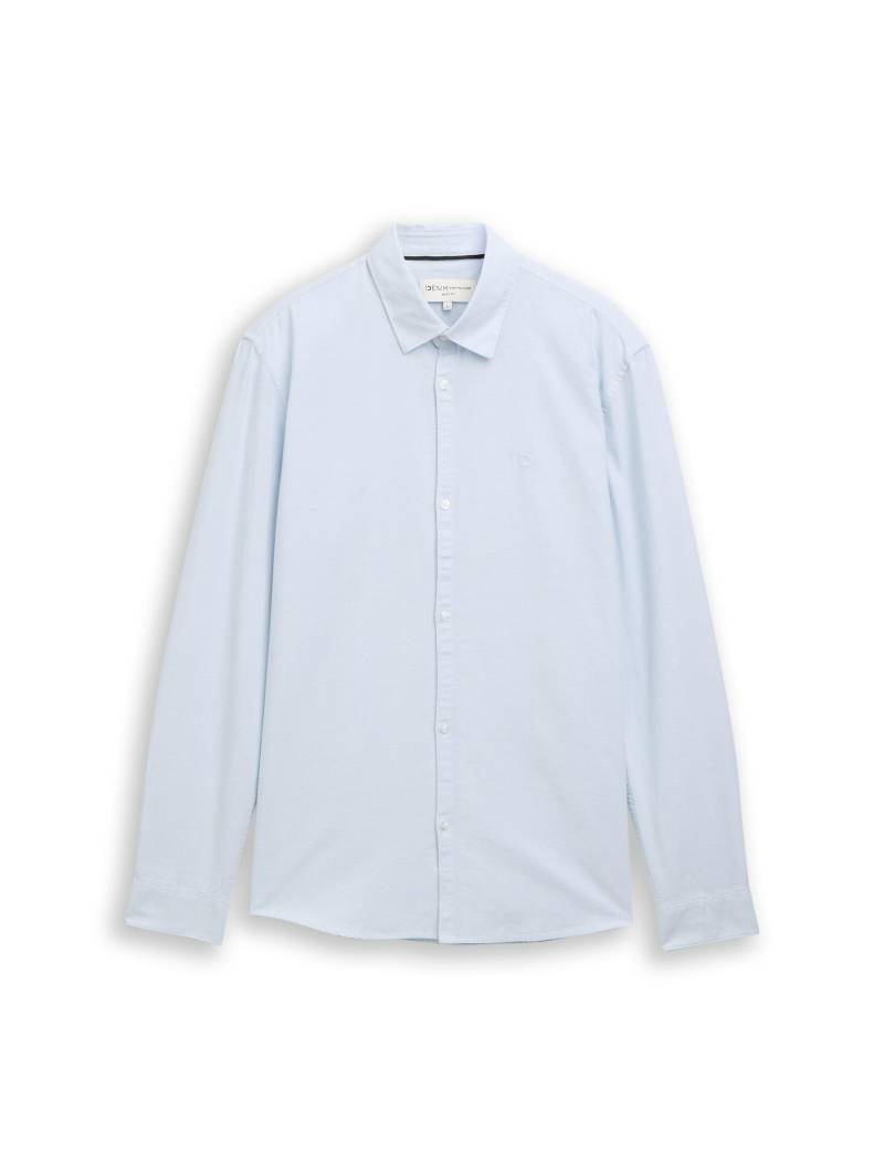 Denim Tom Tailor - Regular Fit Hemd mit Logo-Stickerei blue oxford - Gr. - XXL von Denim Tom Tailor