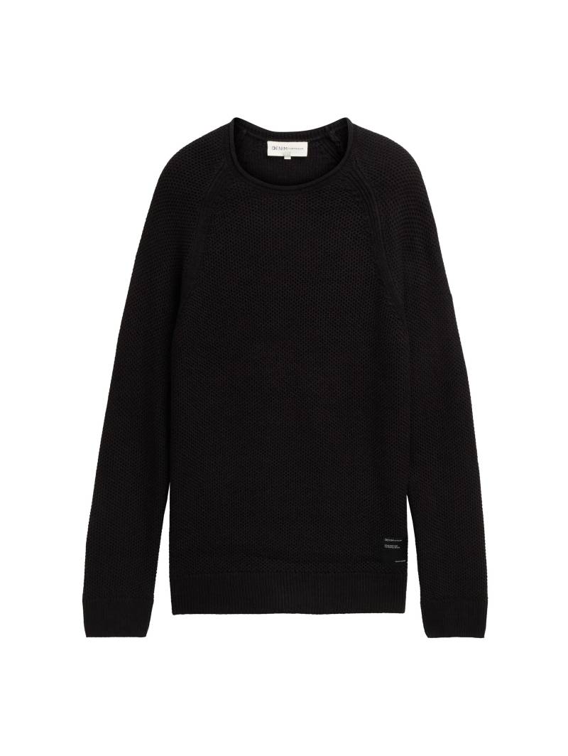 Denim Tom Tailor - Regular Fit Strickpullover black - Gr. - M von Denim Tom Tailor