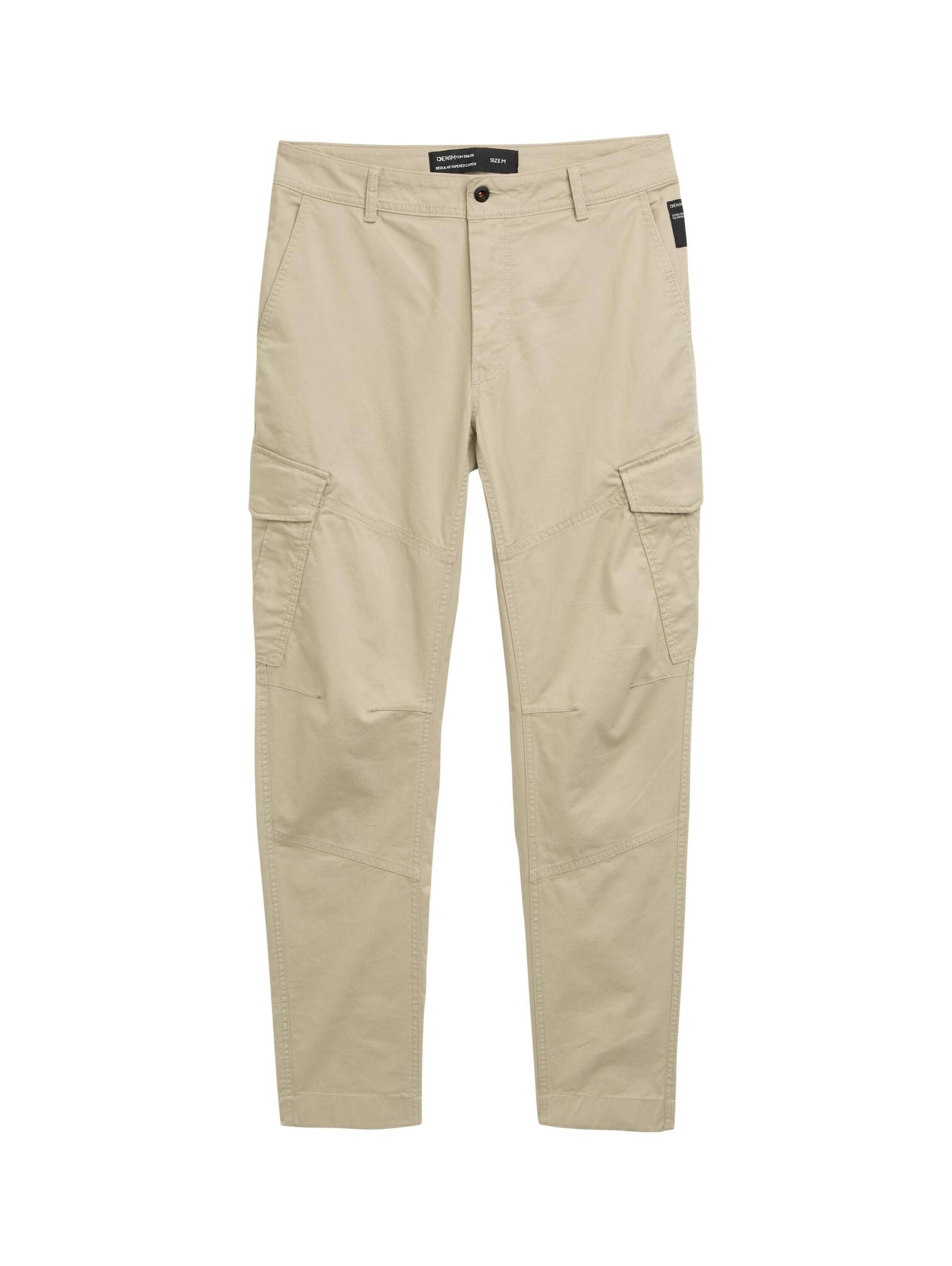 Denim Tom Tailor - Regular Tapered Cargo Hose beige abbey stone - Gr. - L von Denim Tom Tailor