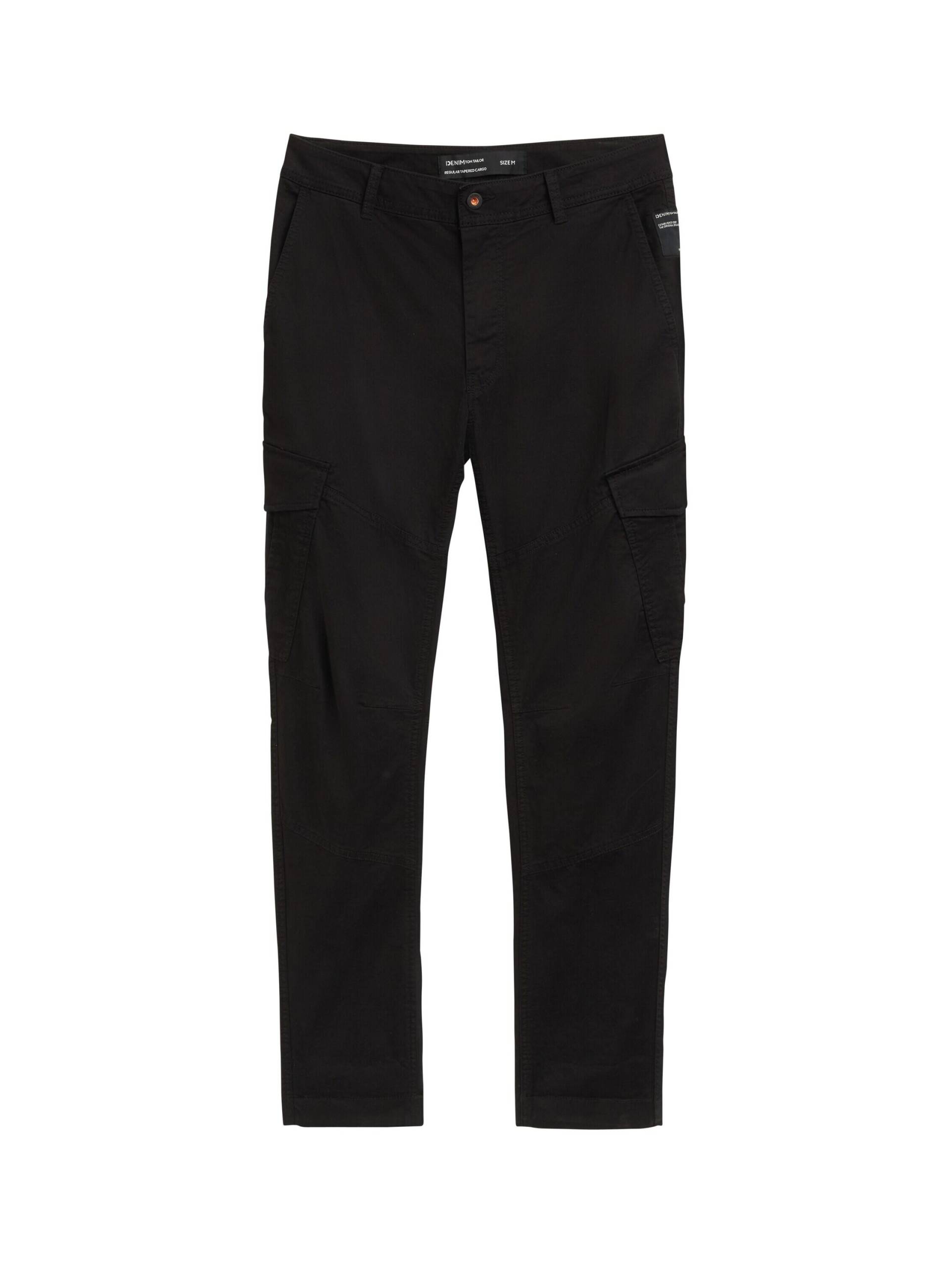 Denim Tom Tailor - Regular Tapered Cargo Hose black - Gr. - M von Denim Tom Tailor