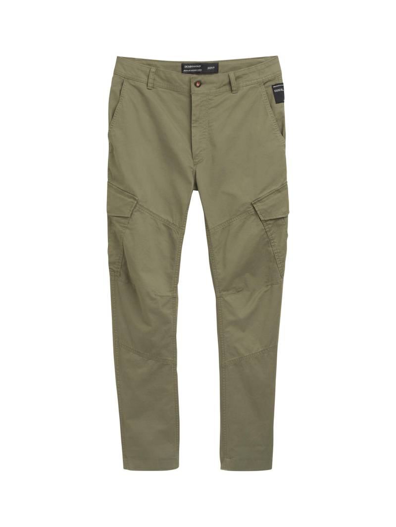 Denim Tom Tailor - Regular Tapered Cargo Hose dusty olive green - Gr. - M von Denim Tom Tailor