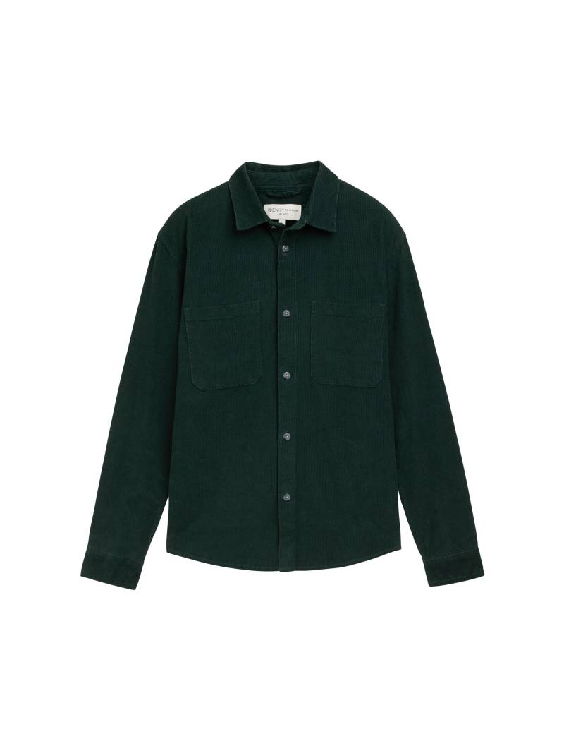 Denim Tom Tailor - Relaxed Cord Hemd dark gable green - Gr. - M von Denim Tom Tailor