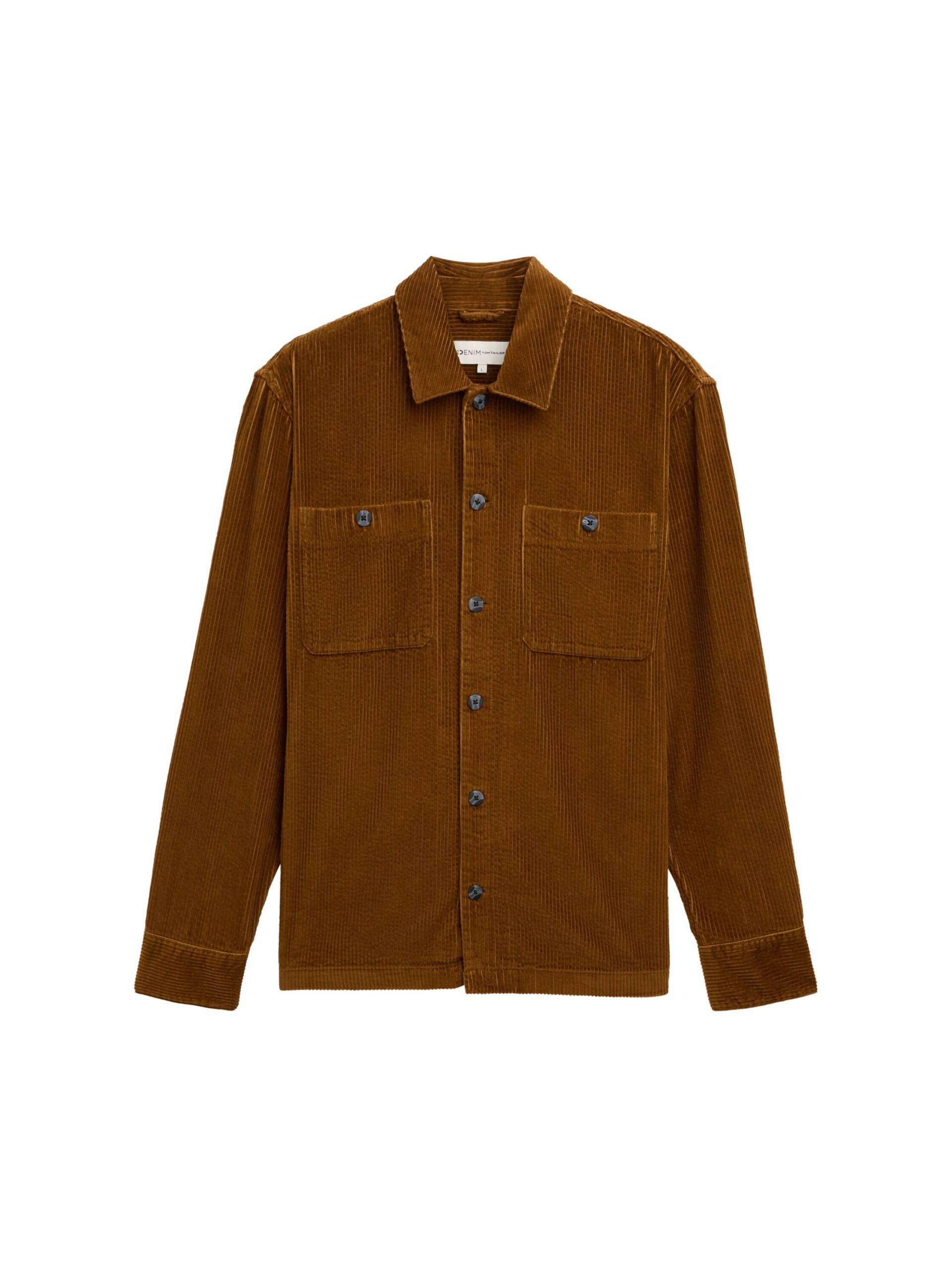 Denim Tom Tailor - Relaxed Cord Overshirt deep cognac - Gr. - L von Denim Tom Tailor