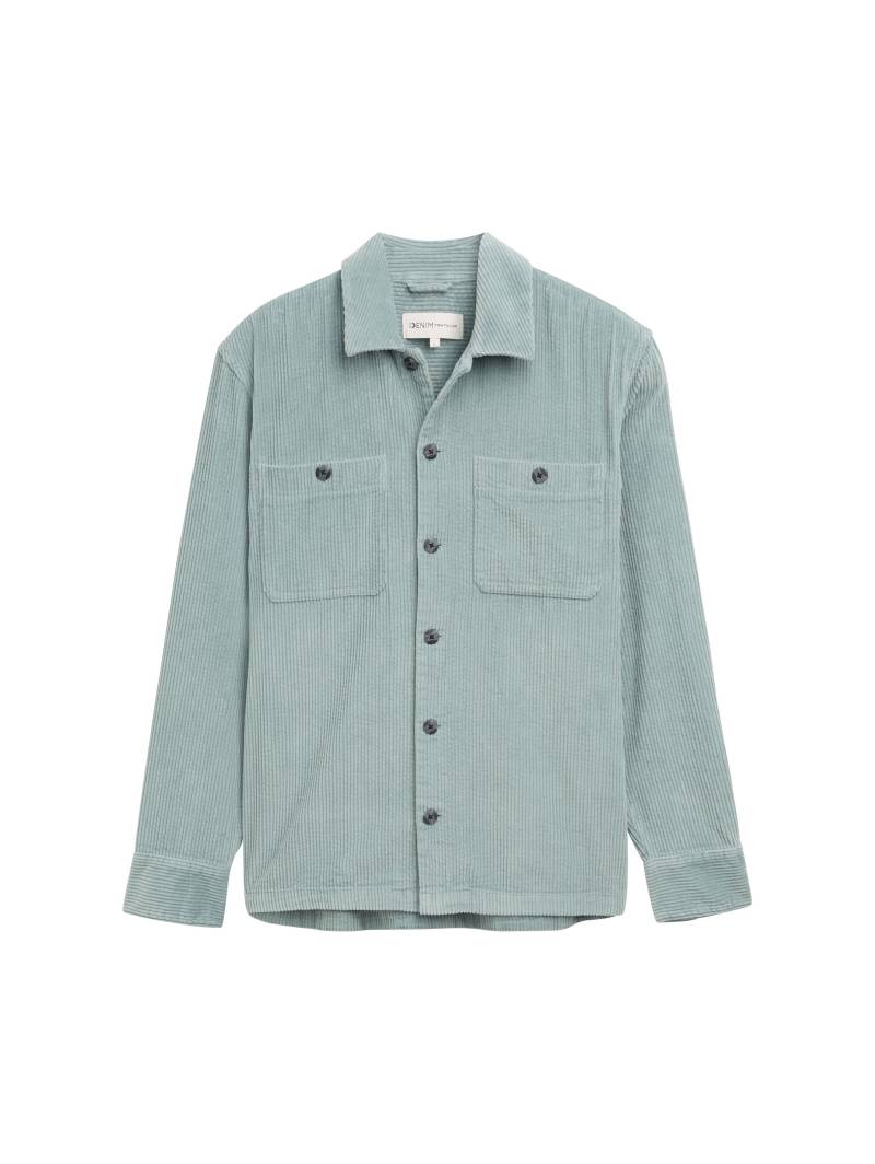 Denim Tom Tailor - Relaxed Cord Overshirt light grey mint - Gr. - L von Denim Tom Tailor