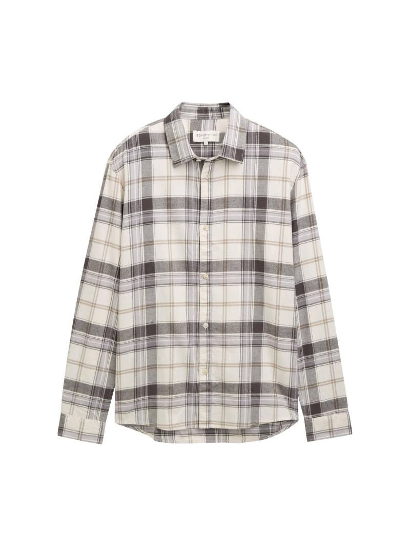 Denim Tom Tailor - Relaxed Fit Hemd mit Karomuster off white check - Gr. - S von Denim Tom Tailor