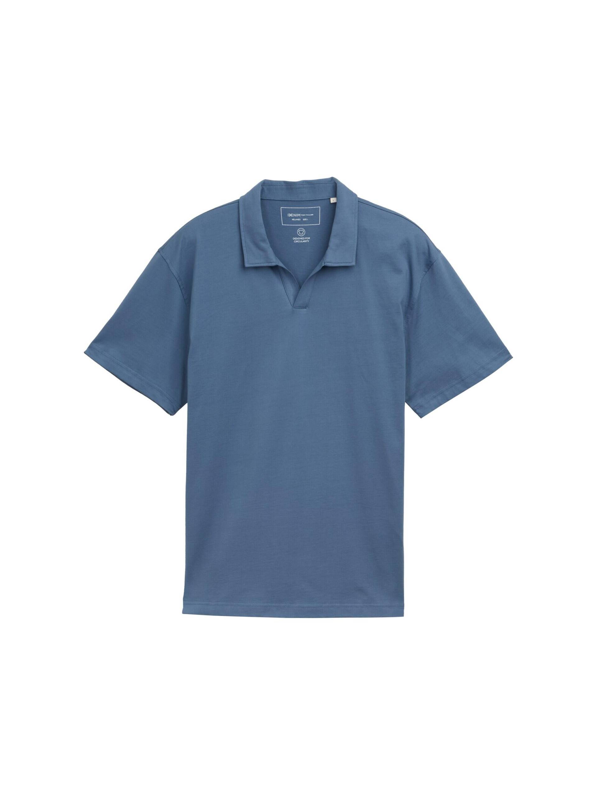 Denim Tom Tailor - Relaxed Fit Jersey Poloshirt aus Baumwolle mystical blue - Gr. - XL von Denim Tom Tailor