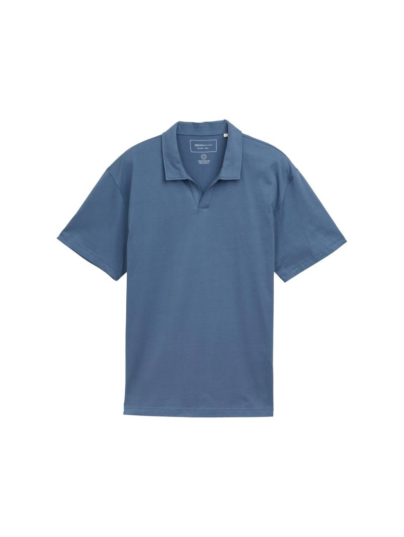 Denim Tom Tailor - Relaxed Fit Jersey Poloshirt aus Baumwolle mystical blue - Gr. - XXL von Denim Tom Tailor