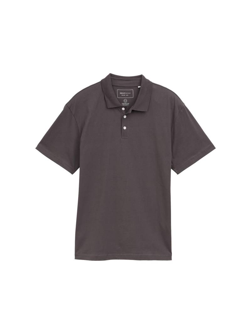 Denim Tom Tailor - Relaxed Fit Jersey Poloshirt aus Baumwolle pavement grey - Gr. - S von Denim Tom Tailor