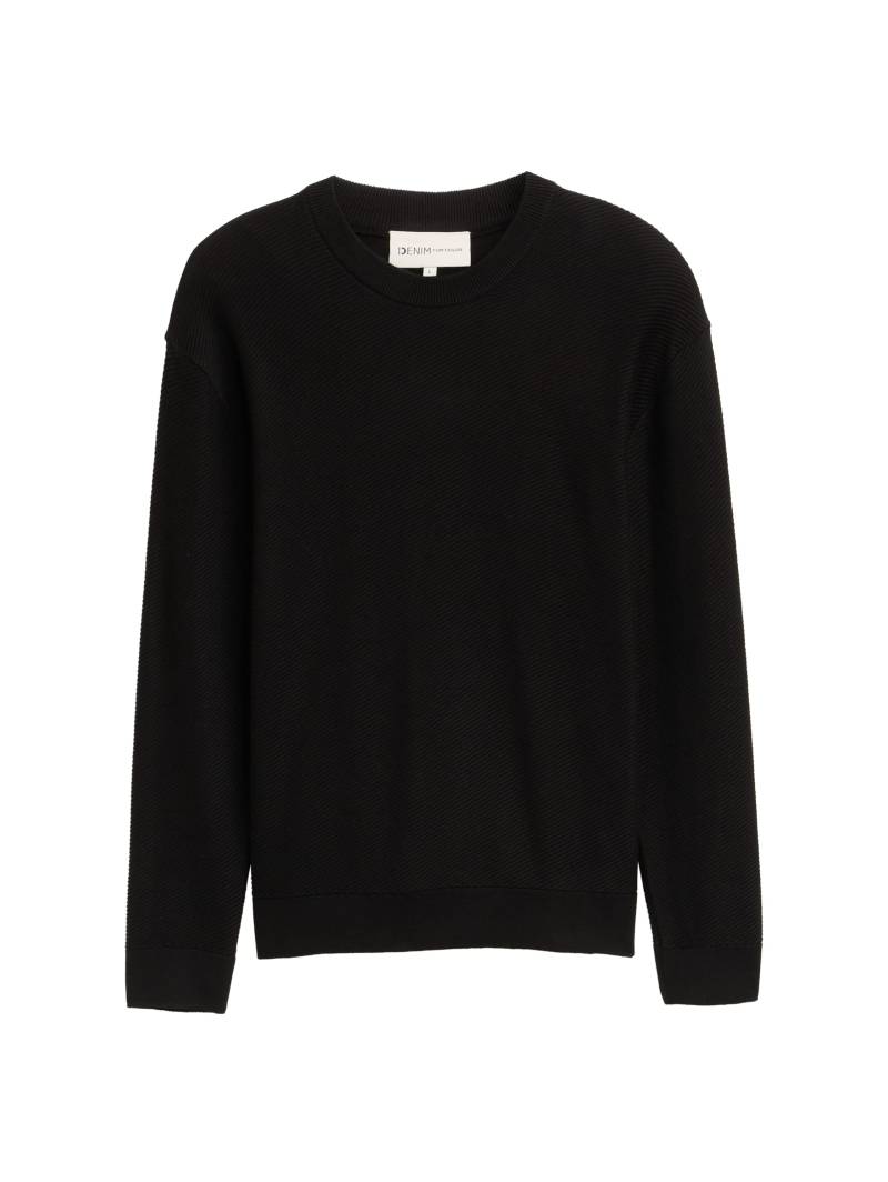 Denim Tom Tailor - Relaxed Fit Strickpullover black - Gr. - L von Denim Tom Tailor