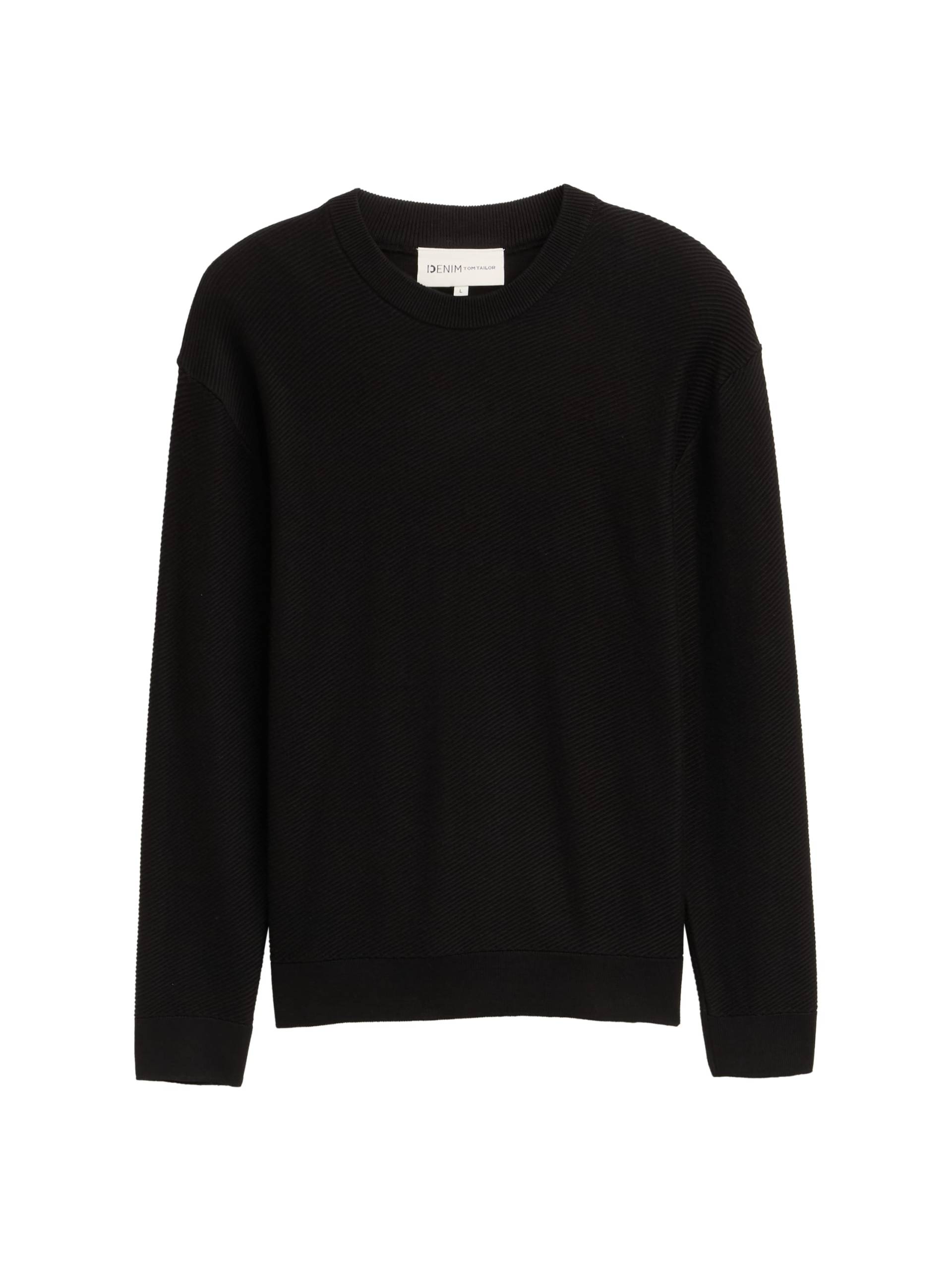 Denim Tom Tailor - Relaxed Fit Strickpullover black - Gr. - S von Denim Tom Tailor