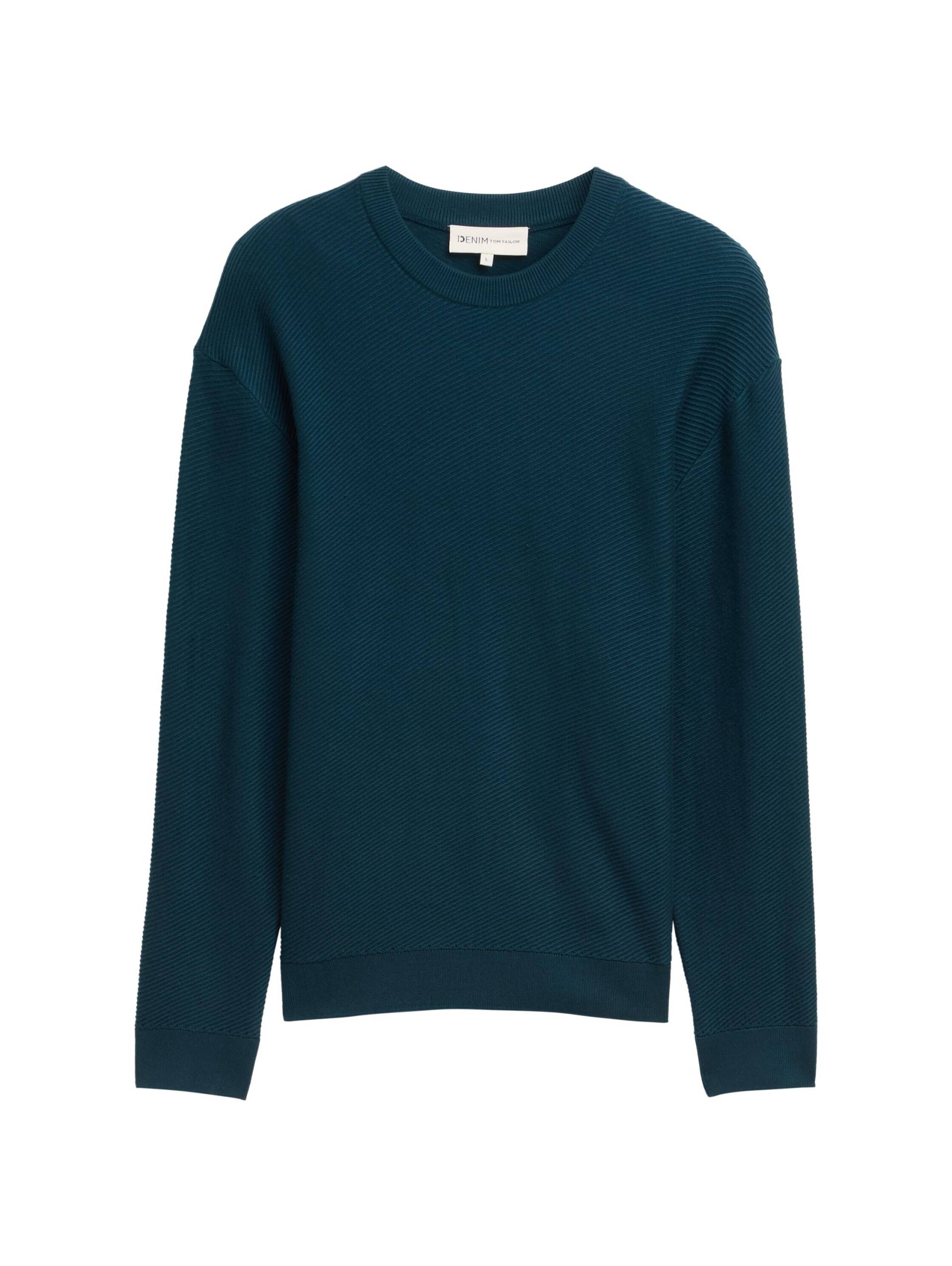 Denim Tom Tailor - Relaxed Fit Strickpullover deep pond green - Gr. - M von Denim Tom Tailor