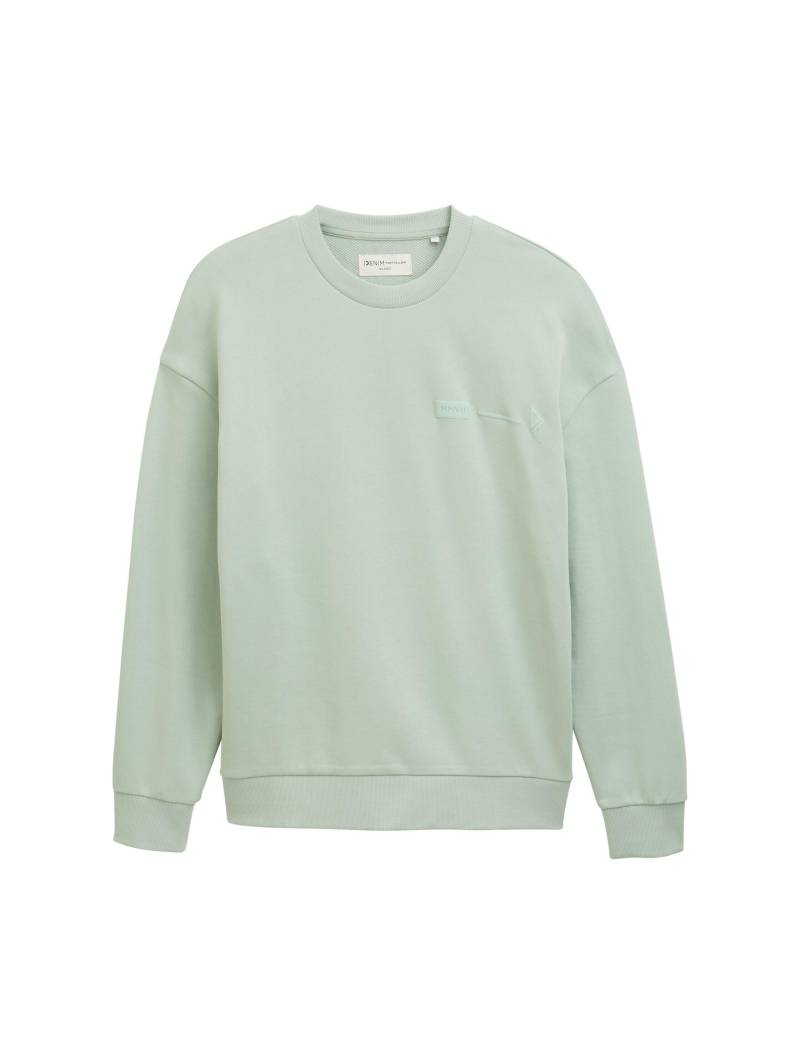 Denim Tom Tailor - Relaxed Fit Sweatshirt mit Rückenprint fresh mint green - Gr. - XL von Denim Tom Tailor