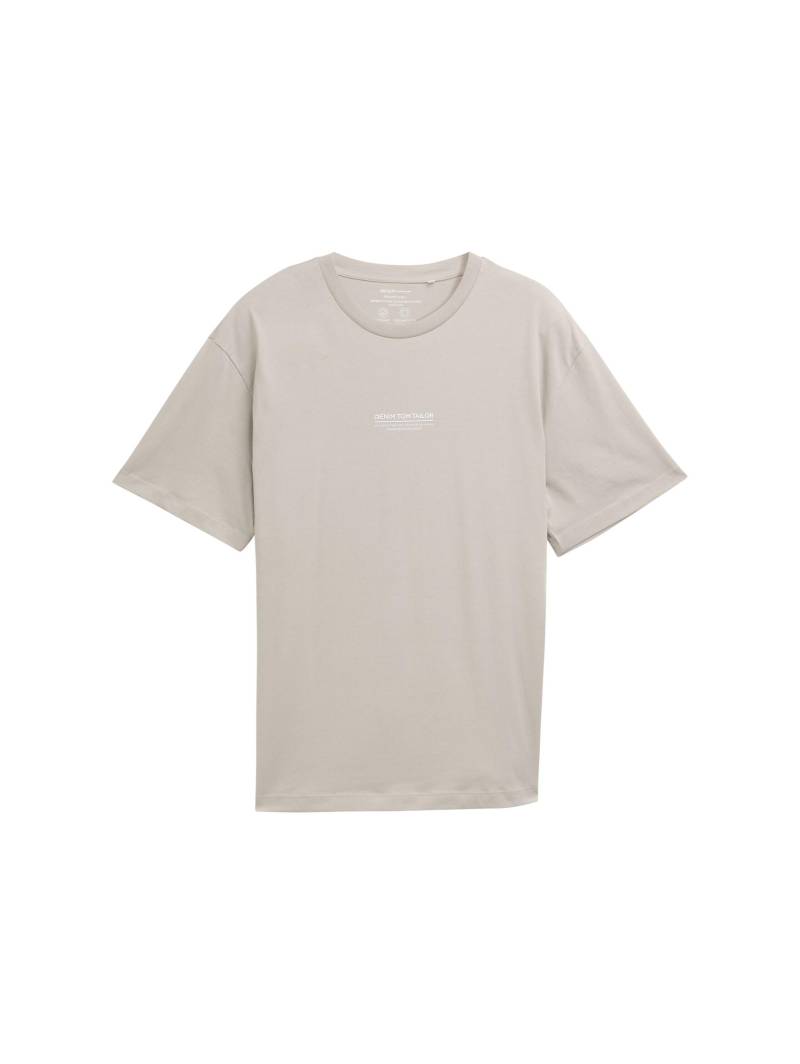 Denim Tom Tailor - Relaxed Fit T-Shirt aus Baumwolle light dove grey - Gr. - L von Denim Tom Tailor