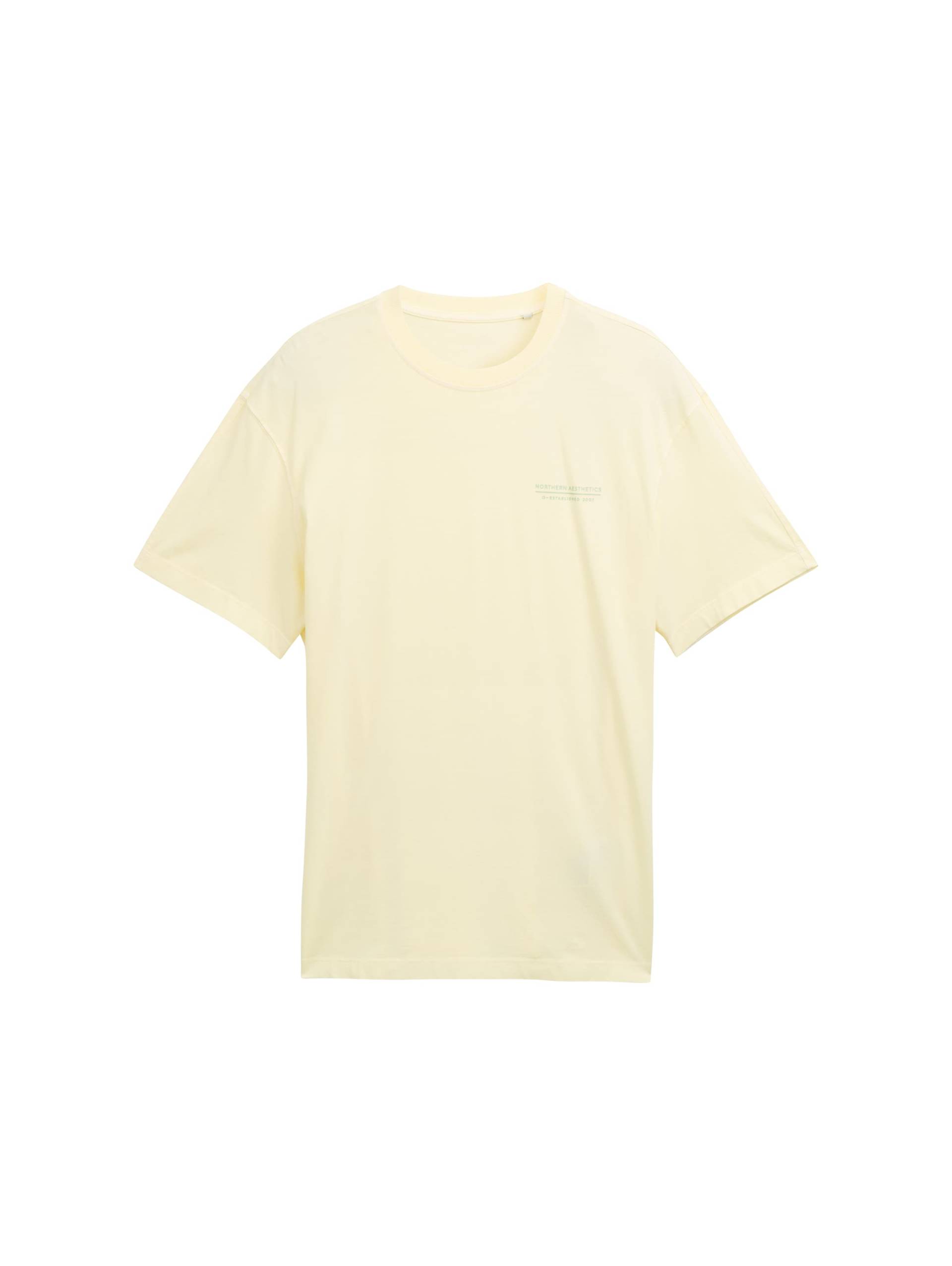 Denim Tom Tailor - Relaxed Fit T-Shirt light vanilla - Gr. - L von Denim Tom Tailor