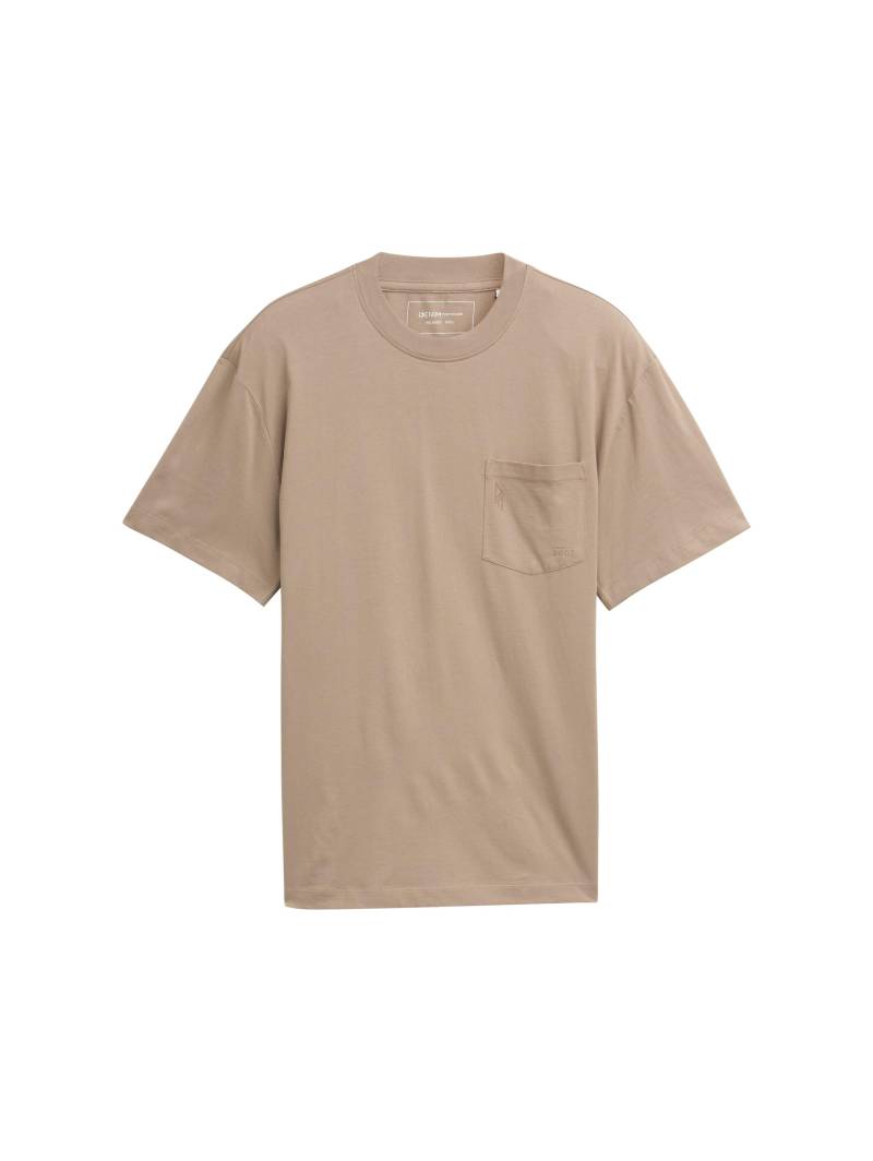 Denim Tom Tailor - Relaxed Fit T-Shirt mit Brusttasche roasted nut brown - Gr. - XXL von Denim Tom Tailor