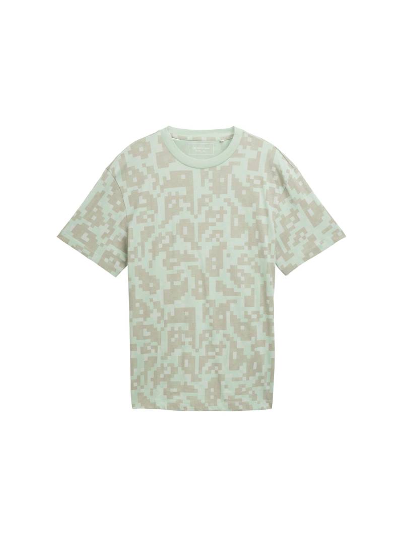 Denim Tom Tailor - Relaxed Fit T-Shirt mit Muster mint green big pixel print - Gr. - S von Denim Tom Tailor