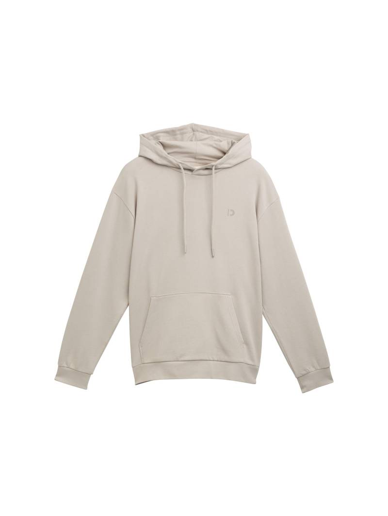 Denim Tom Tailor - Relaxed Hoodie mit Logo-Print light dove grey - Gr. - XL von Denim Tom Tailor