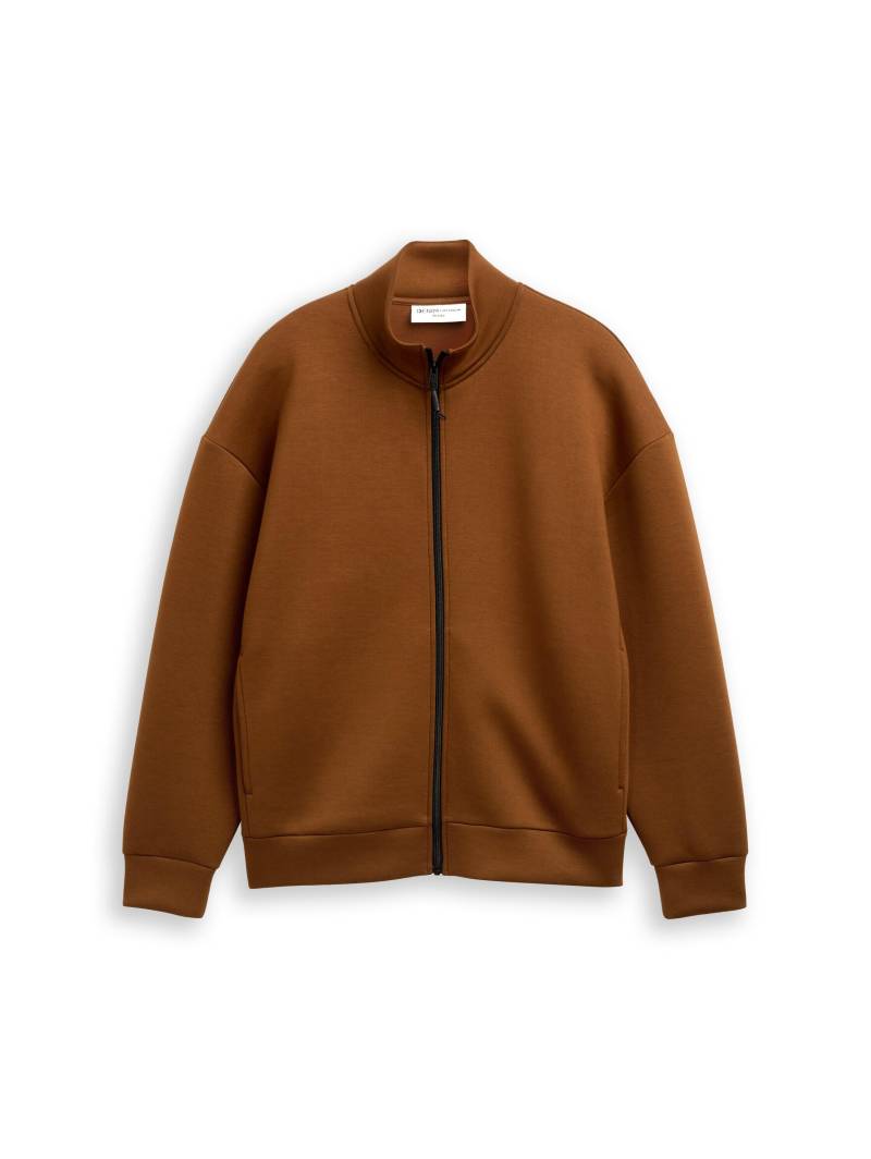 Denim Tom Tailor - Relaxed Scuba Sweatjacke golden clay - Gr. - L von Denim Tom Tailor