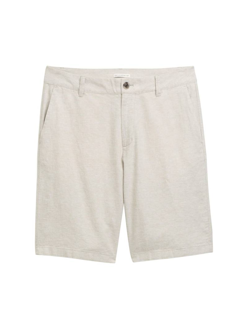 Denim Tom Tailor - Relaxed Shorts mit Leinenanteil beige abbey stone chambray - Gr. - S von Denim Tom Tailor