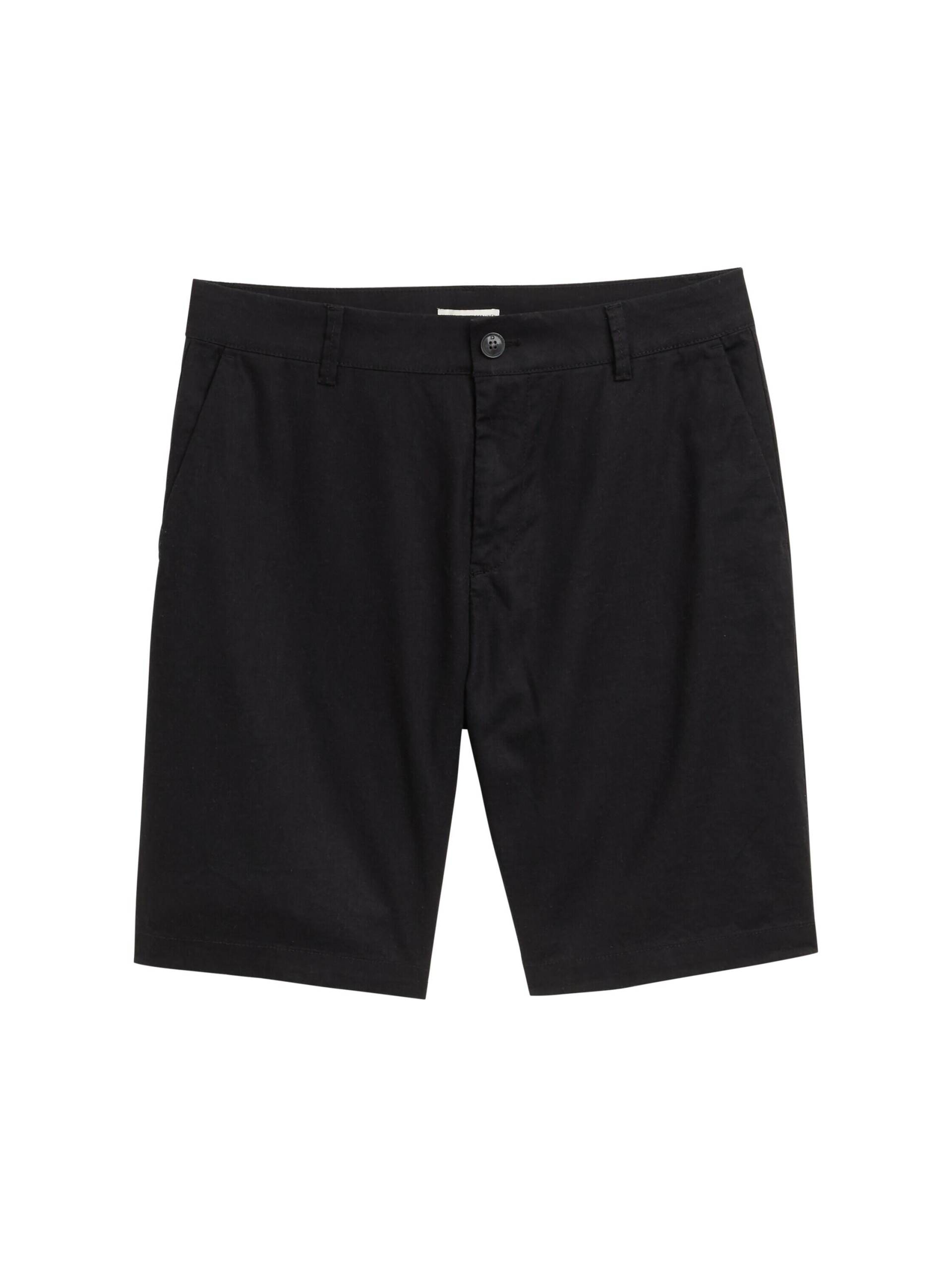 Denim Tom Tailor - Relaxed Shorts mit Leinenanteil black - Gr. - L von Denim Tom Tailor