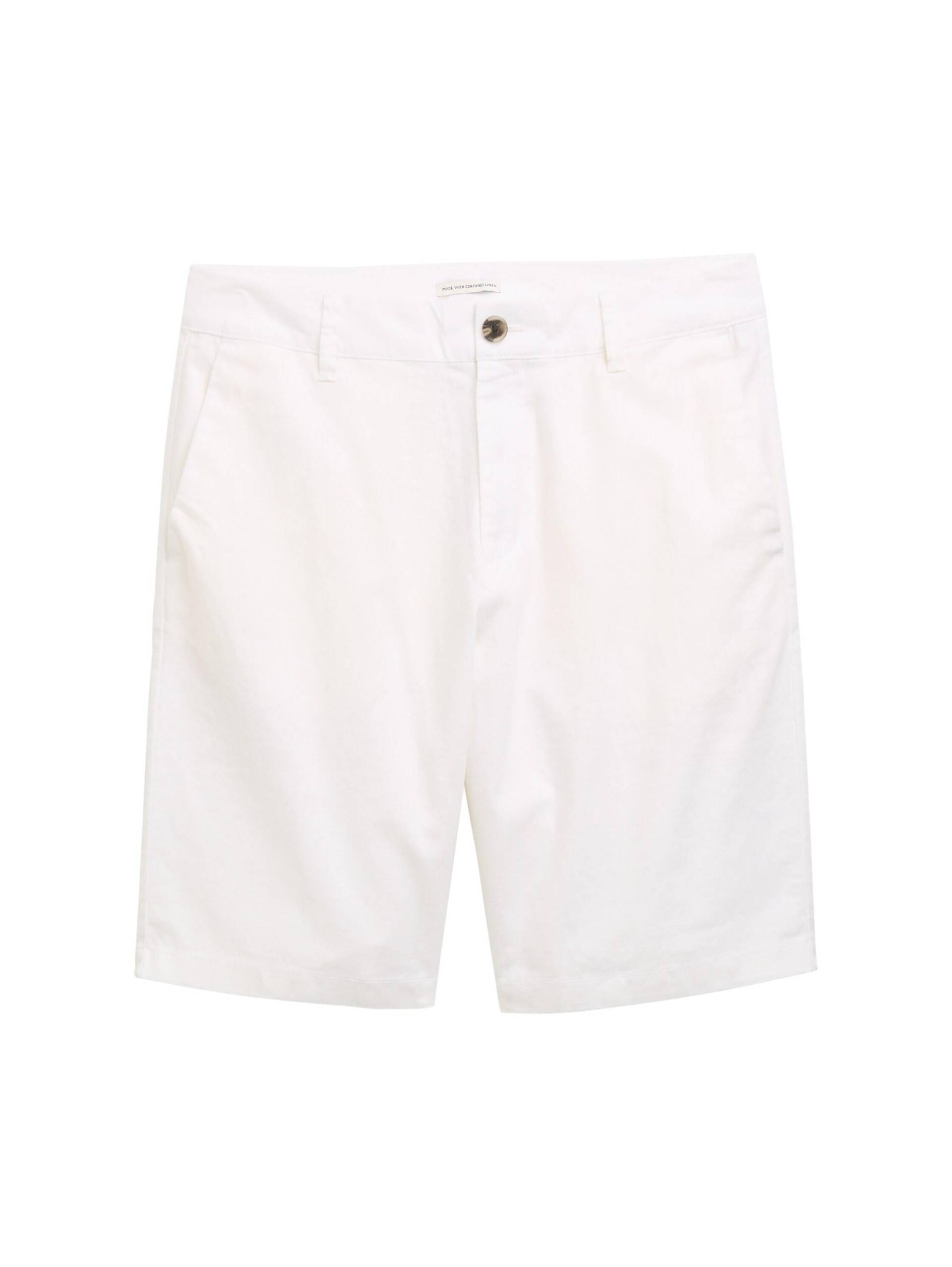 Denim Tom Tailor - Relaxed Shorts mit Leinenanteil white - Gr. - L von Denim Tom Tailor