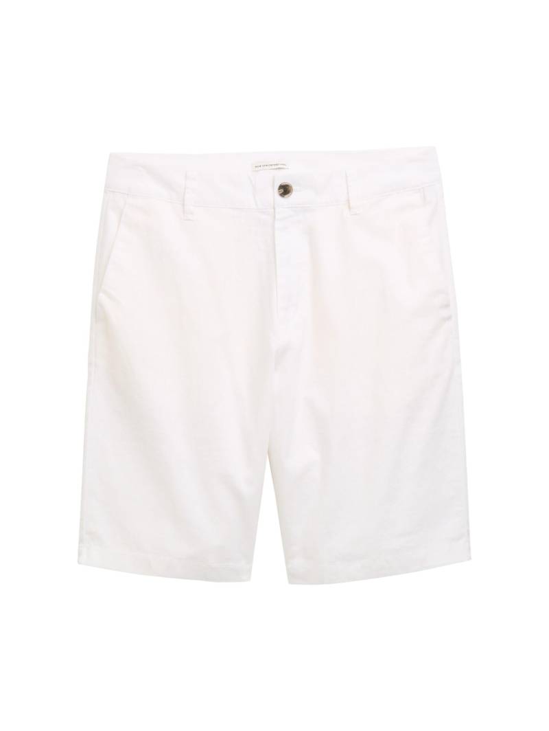 Denim Tom Tailor - Relaxed Shorts mit Leinenanteil white - Gr. - S von Denim Tom Tailor