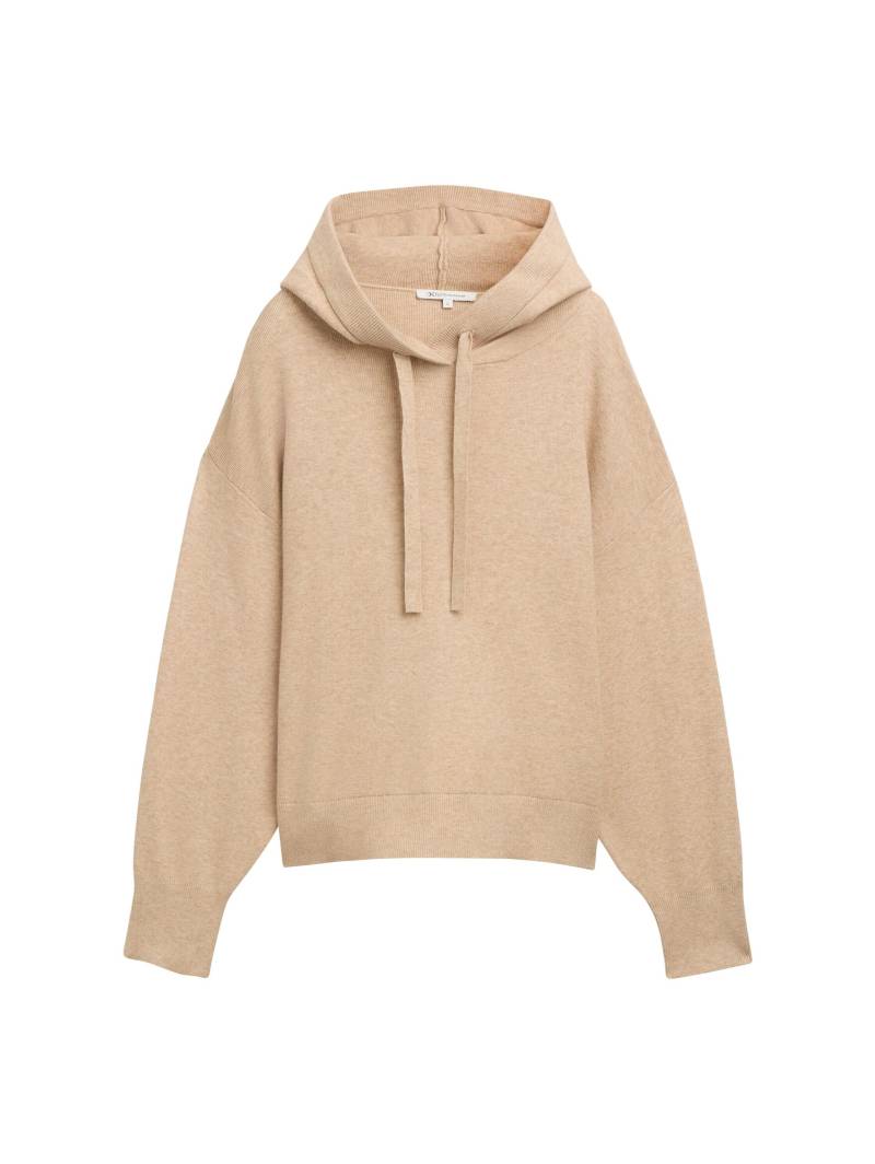 Denim Tom Tailor - Relaxed Strickpullover mit Kapuze light camel melange - Gr. - XL von Denim Tom Tailor
