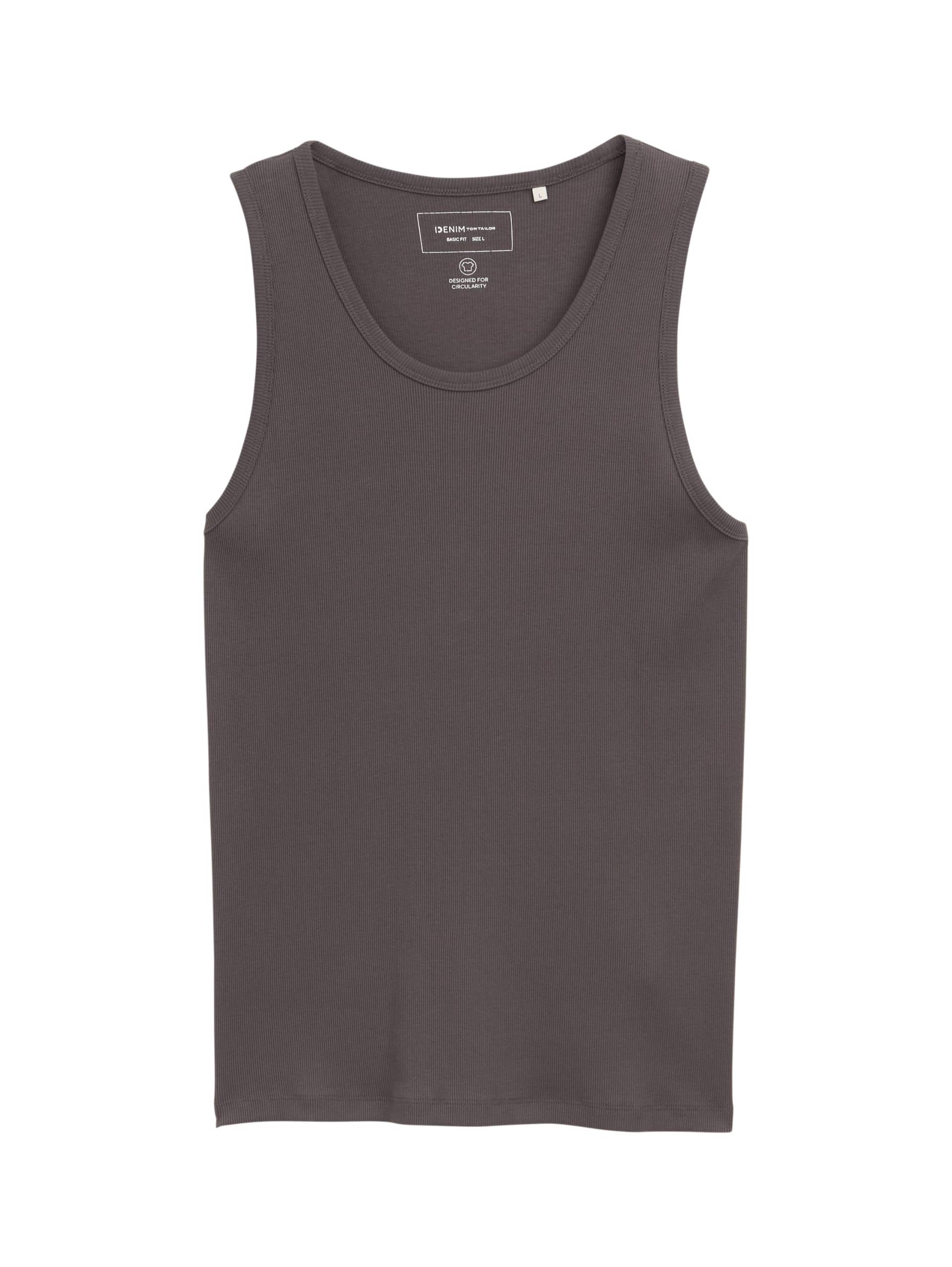 Denim Tom Tailor - Ripp Tanktop aus Baumwolle pavement grey - Gr. - XXL von Denim Tom Tailor
