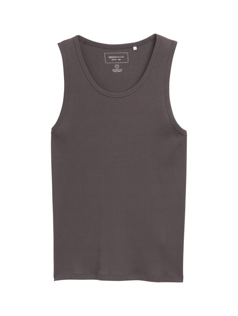 Denim Tom Tailor - Ripp Tanktop aus Baumwolle pavement grey - Gr. - XXL von Denim Tom Tailor