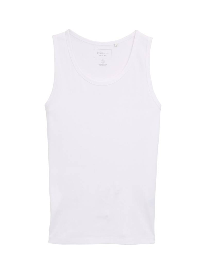 Denim Tom Tailor - Ripp Tanktop aus Baumwolle white - Gr. - L von Denim Tom Tailor