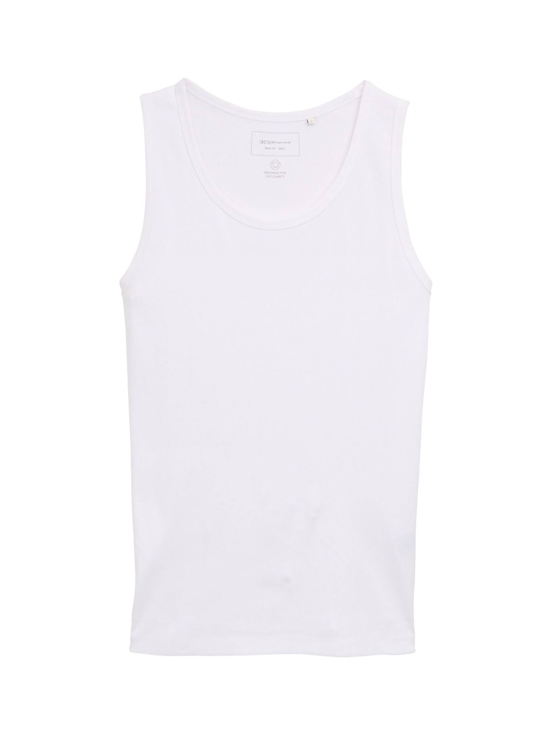 Denim Tom Tailor - Ripp Tanktop aus Baumwolle white - Gr. - XXL von Denim Tom Tailor