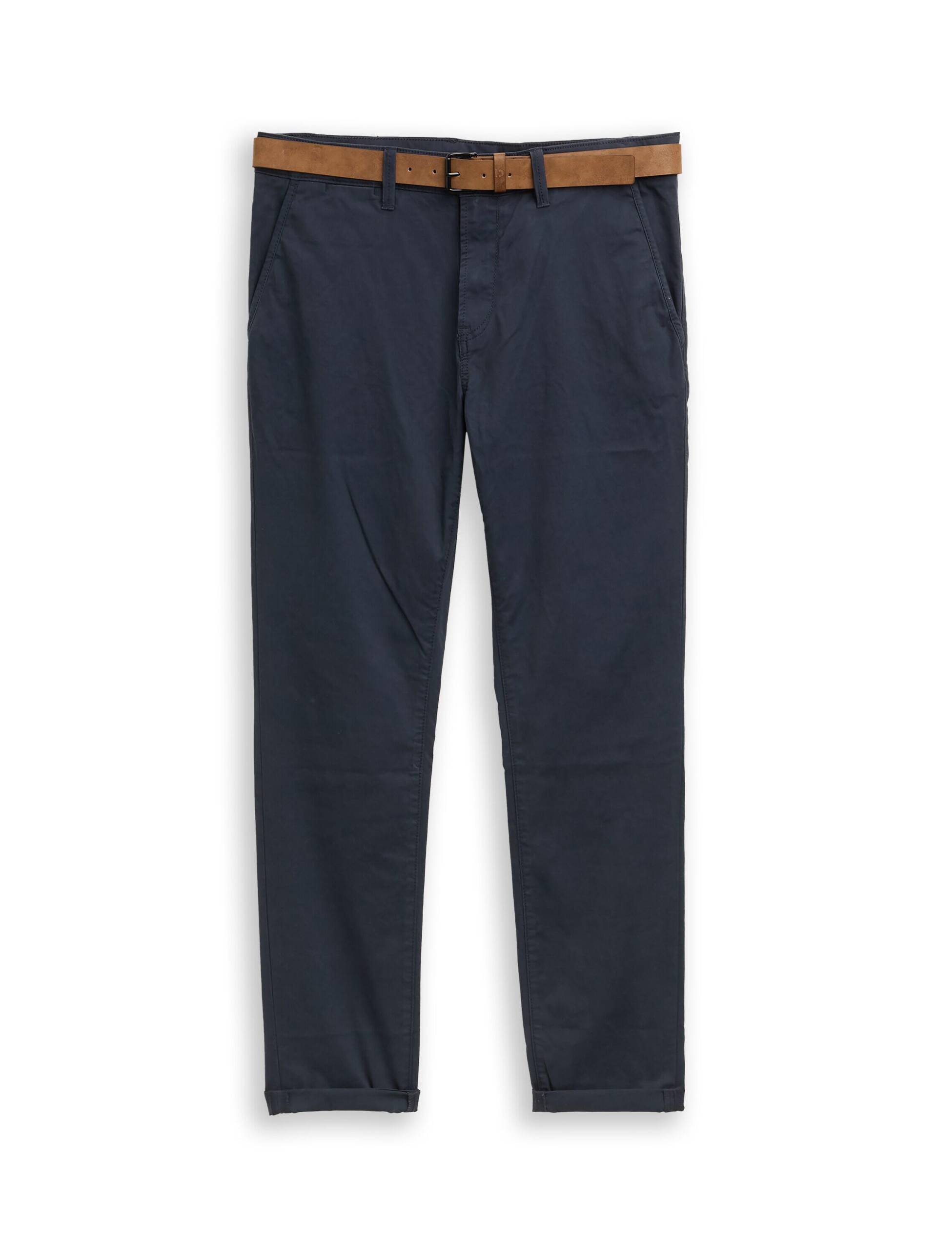 Denim Tom Tailor - Slim Fit Chino Hose mit Gürtel sky captain blue - Gr. - 33/32 von Denim Tom Tailor