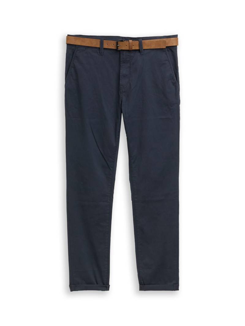 Denim Tom Tailor - Slim Fit Chino Hose mit Gürtel sky captain blue - Gr. - 34/34 von Denim Tom Tailor