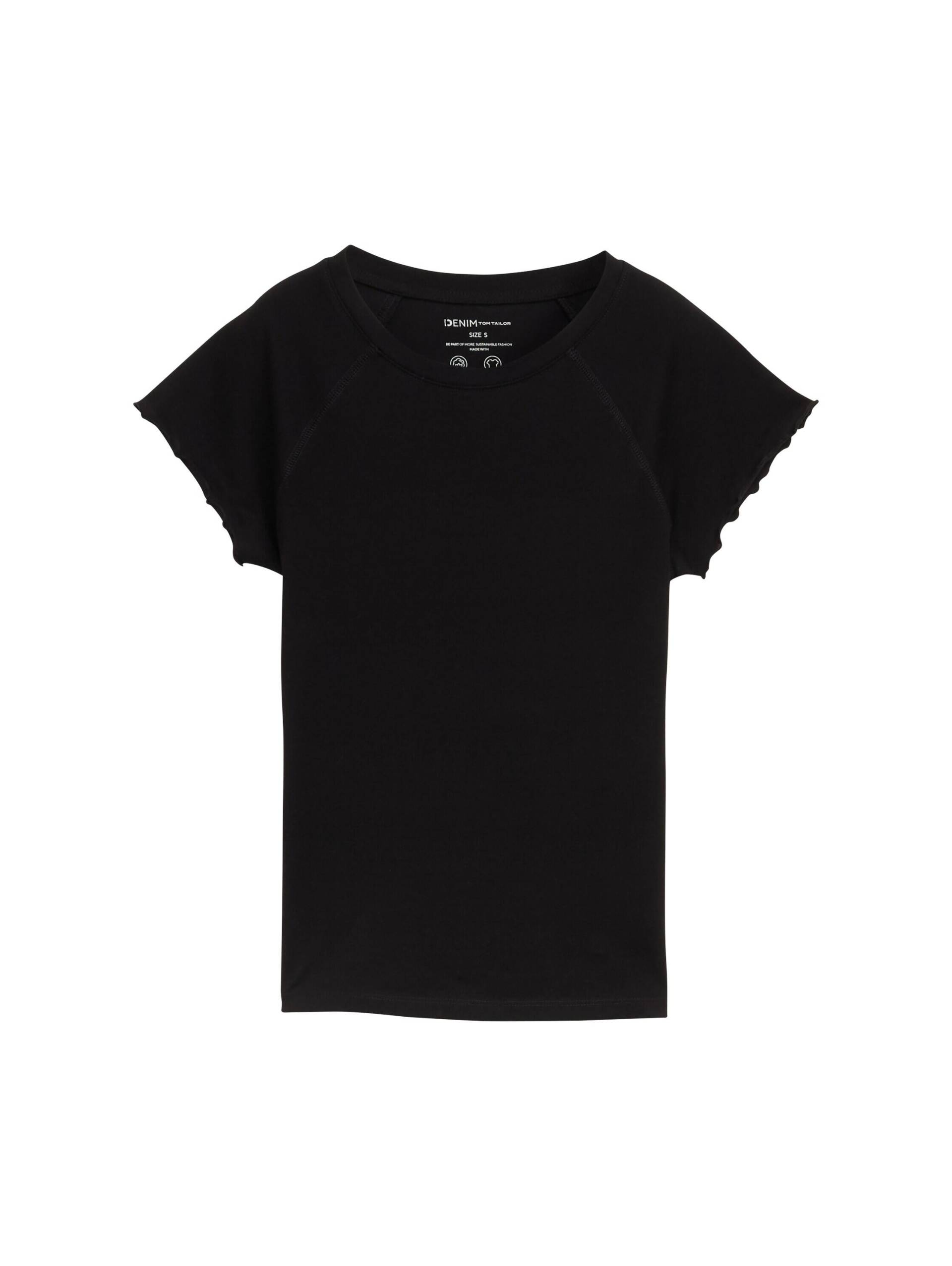 Denim Tom Tailor - Slim Fit Raglan T-Shirt deep black - Gr. - XS von Denim Tom Tailor