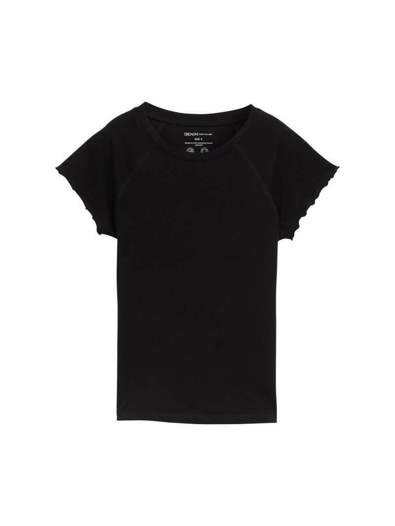 Denim Tom Tailor - Slim Fit Raglan T-Shirt deep black - Gr. - XS von Denim Tom Tailor