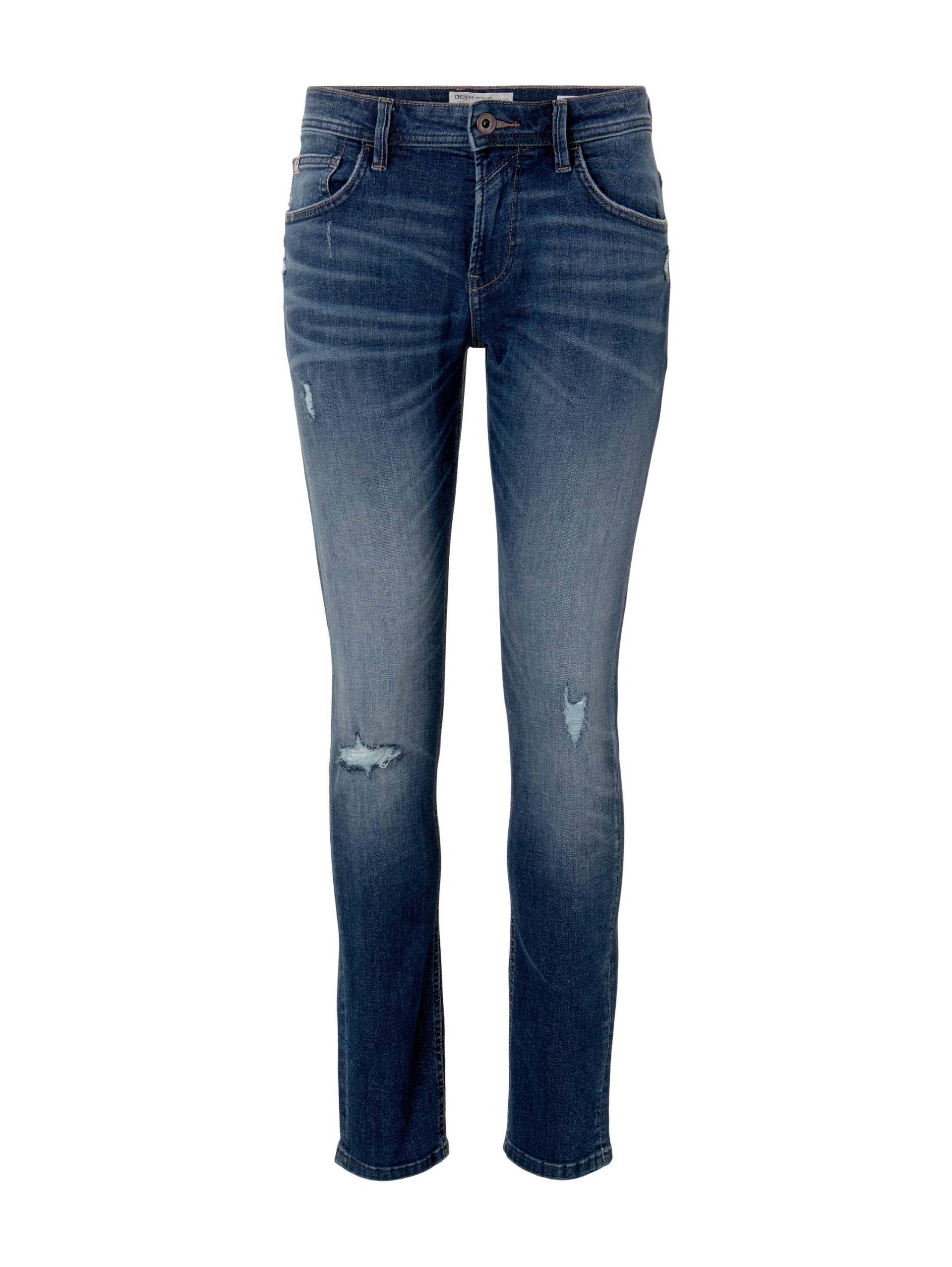 Denim Tom Tailor - Slim Piers Jeans mit Bio-Baumwolle used dark stone blue denim - Gr. - 30/34 von Denim Tom Tailor