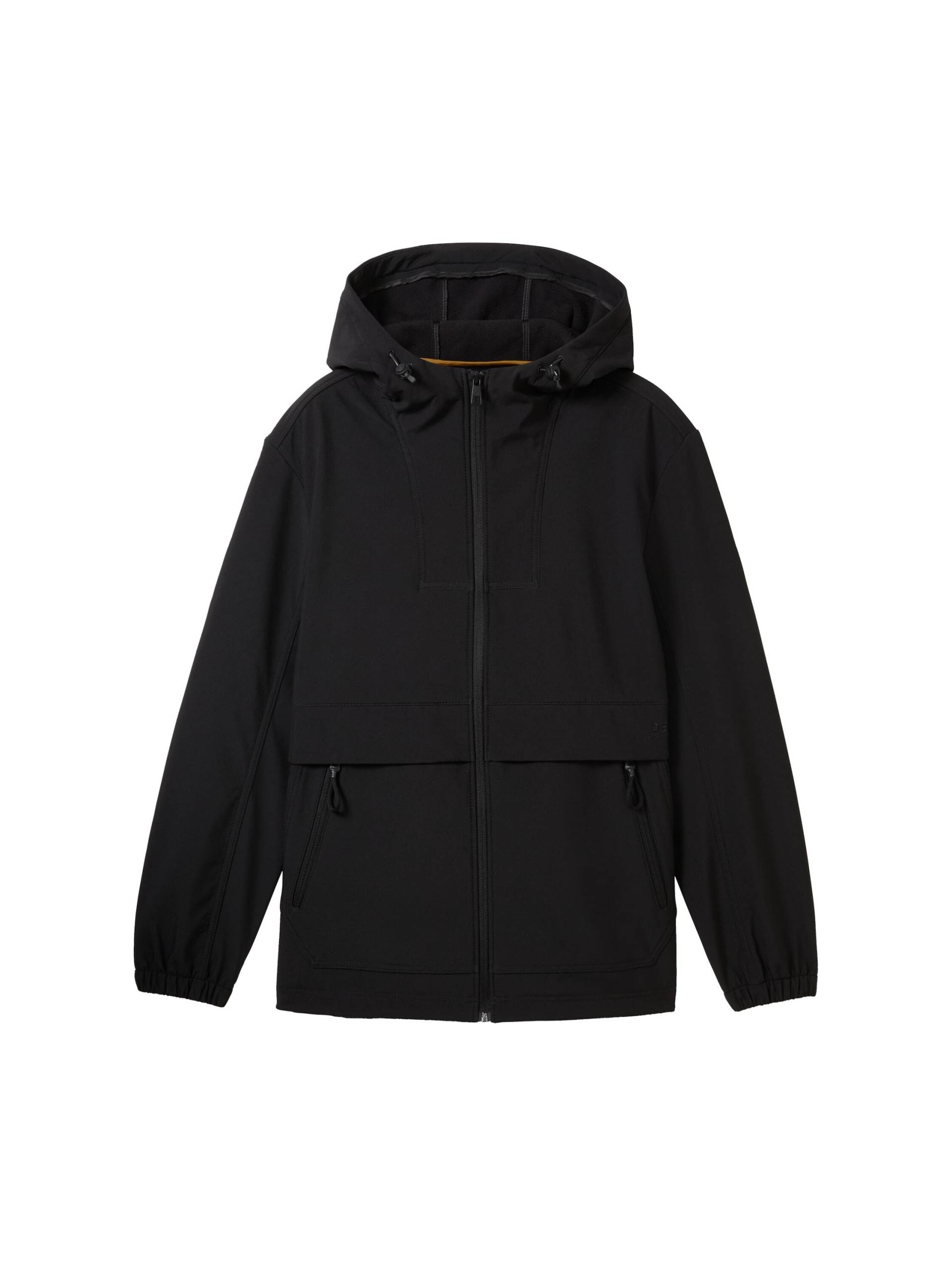 Denim Tom Tailor - Softshell Windbreaker Jacke mit Kapuze black - Gr. - L von Denim Tom Tailor
