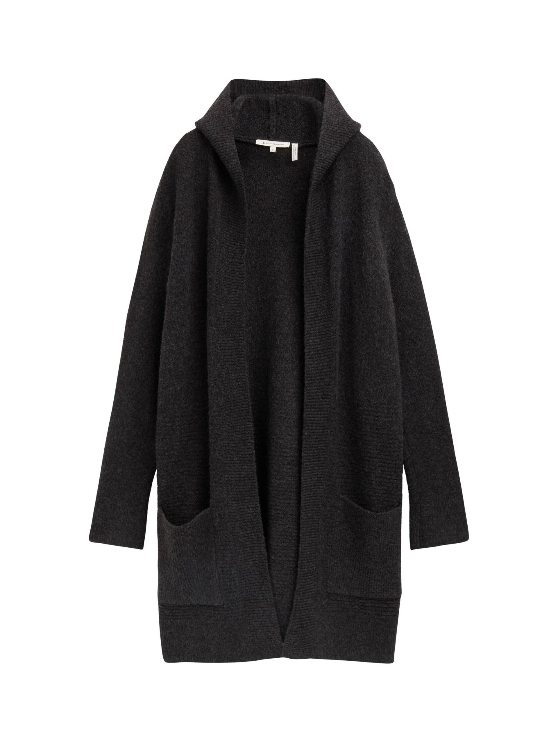 Denim Tom Tailor - Strick Cardigan mit Kapuze shale grey melange - Gr. - XS von Denim Tom Tailor