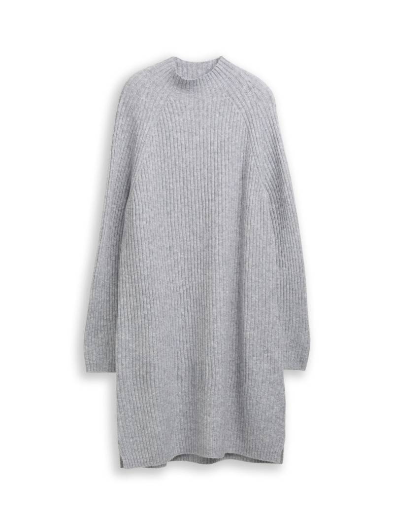 Denim Tom Tailor - Strickkleid mit Stehkragen cement grey mélange - Gr. - XXL von Denim Tom Tailor