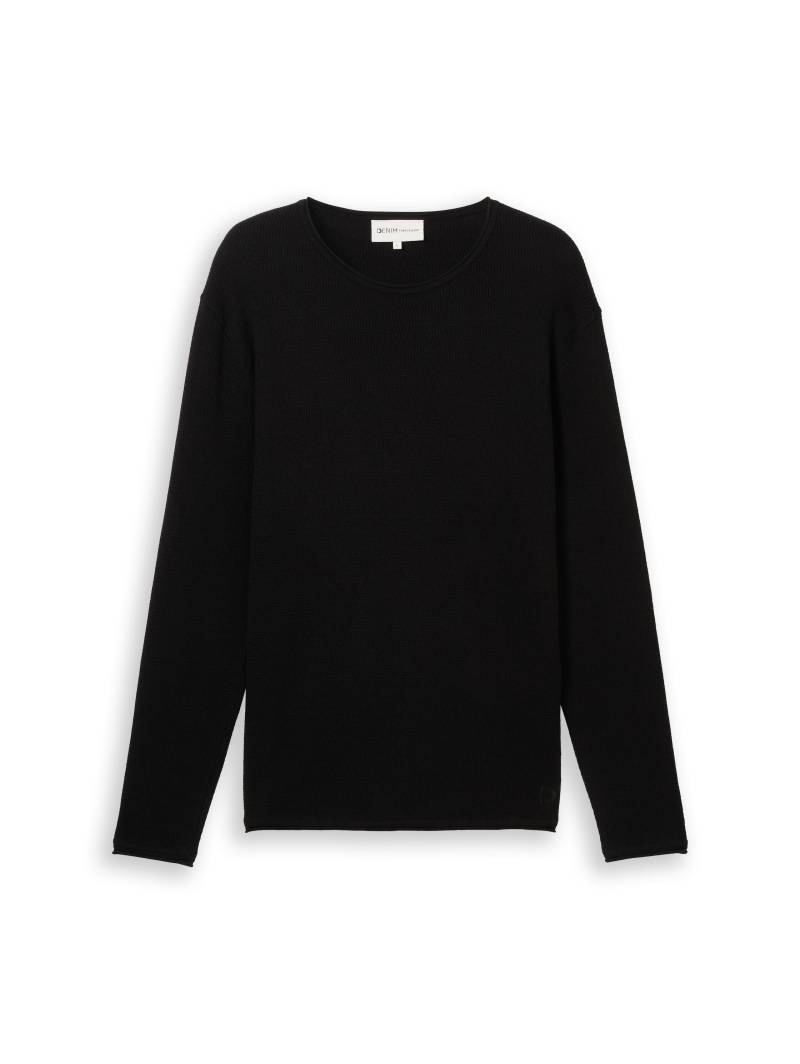 Denim Tom Tailor - Strickpullover aus Baumwolle black - Gr. - L von Denim Tom Tailor