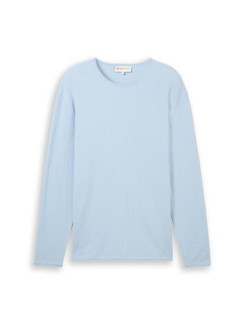 Denim Tom Tailor - Strickpullover aus Baumwolle light metal blue - Gr. - XXL von Denim Tom Tailor
