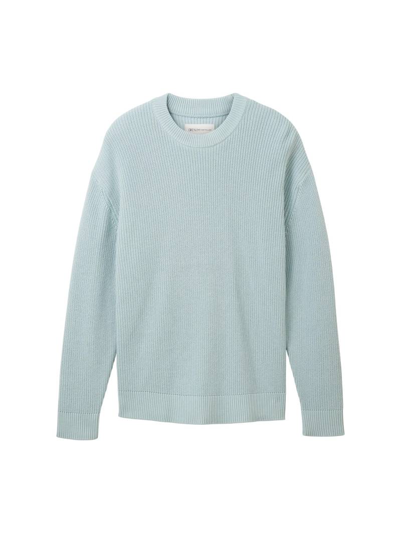 Denim Tom Tailor - Strickpullover im Washed-Look dusty mint blue - Gr. - L von Denim Tom Tailor
