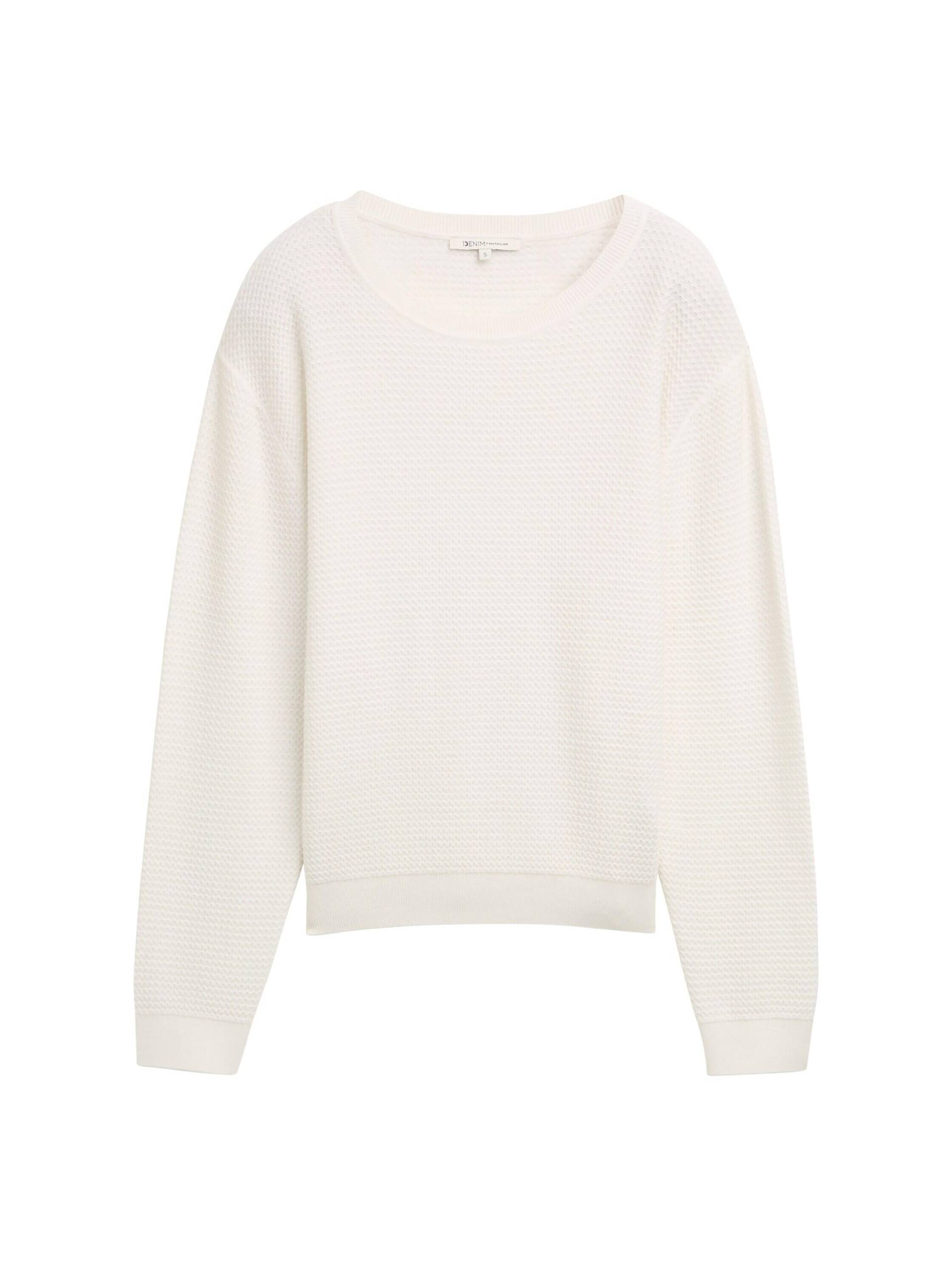 Denim Tom Tailor - Strickpullover mit Rundhalsausschnitt off white - Gr. - XXL von Denim Tom Tailor