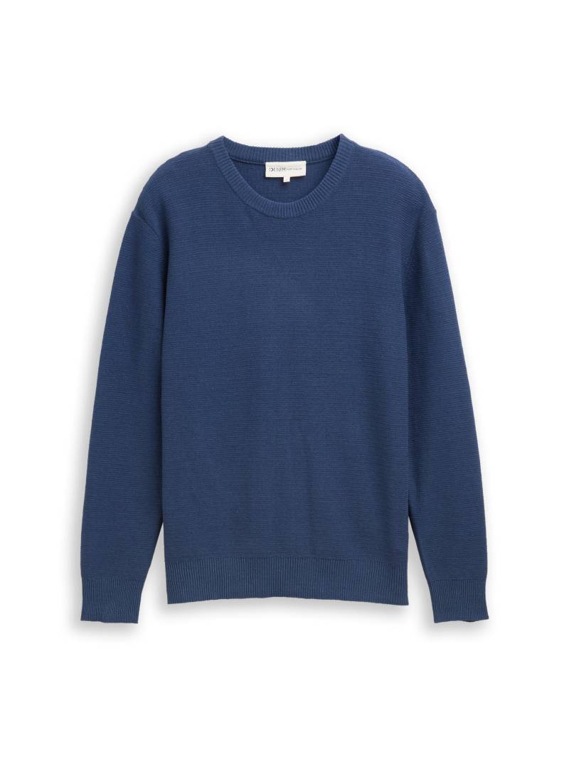 Denim Tom Tailor - Strickpullover mit Streifen ocean night blue - Gr. - XL von Denim Tom Tailor