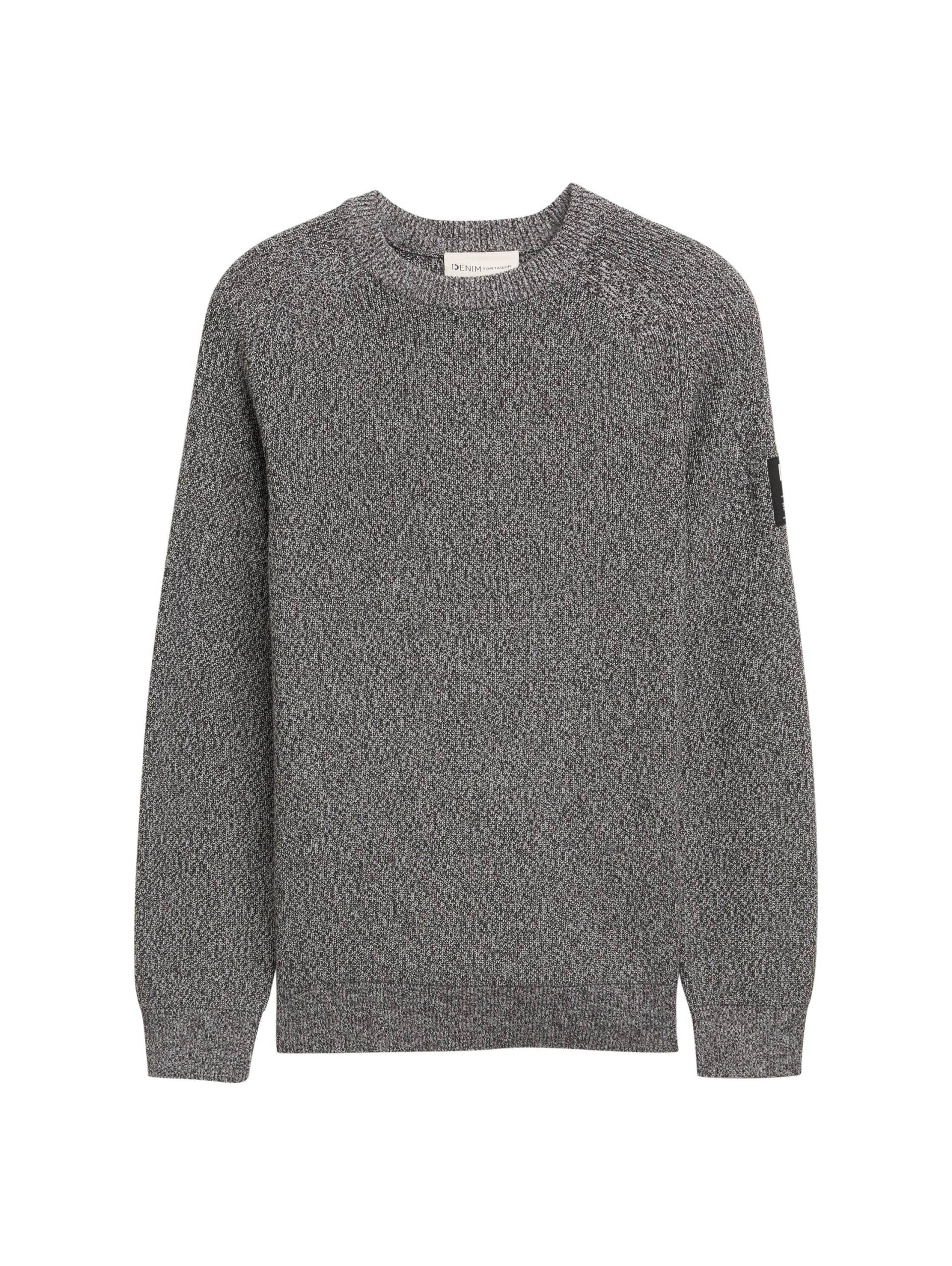 Denim Tom Tailor - Strickpullover mit Struktur black salt and pepper mouline - Gr. - XL von Denim Tom Tailor